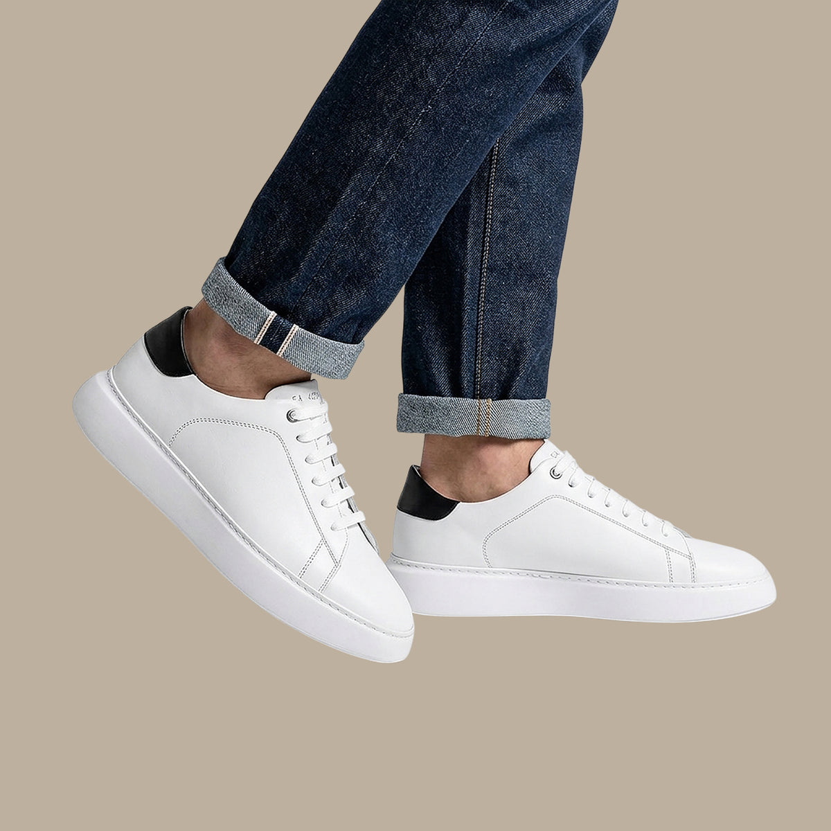 Alexander Basic Sneakers with Black Heel