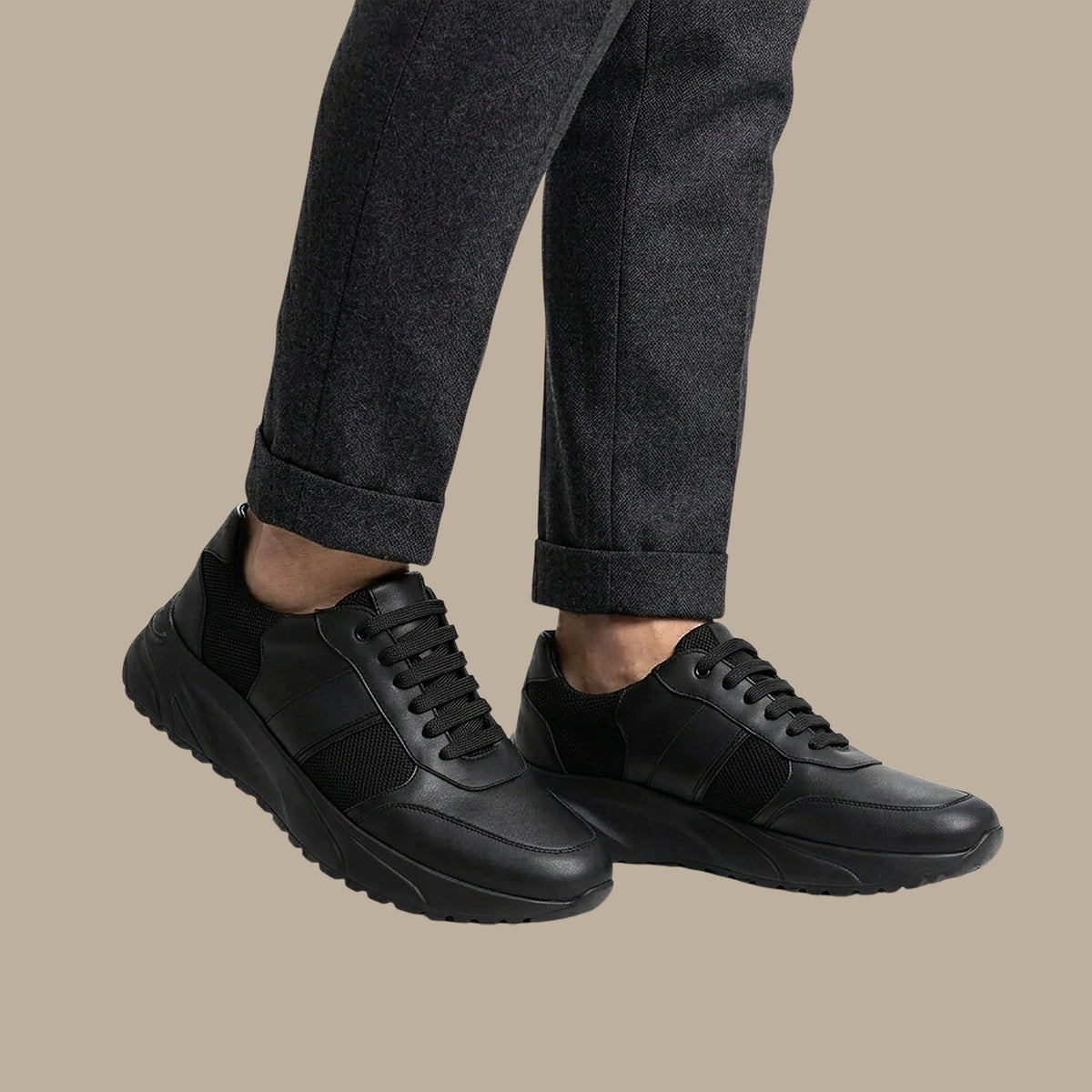 FitFlop Leather Sneakers – Black