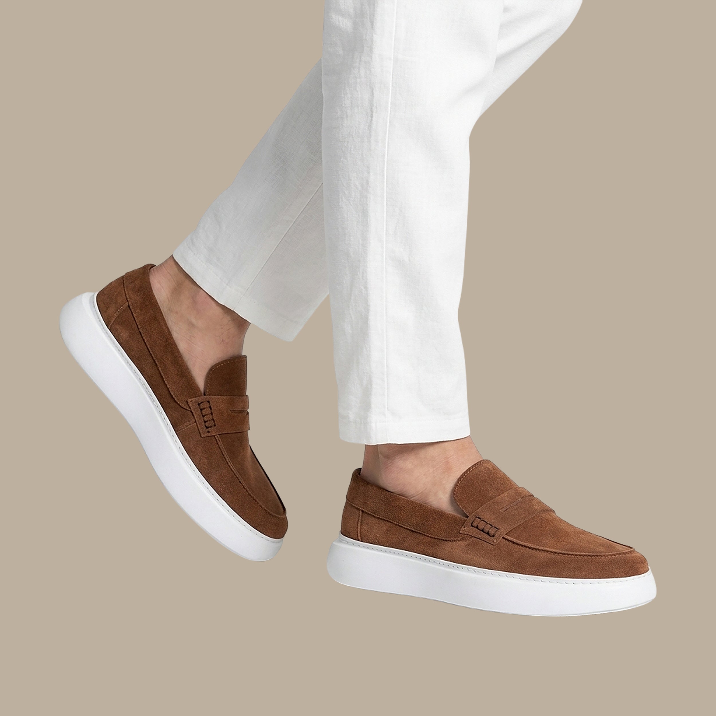 Havane Suede Slip-On Loafers