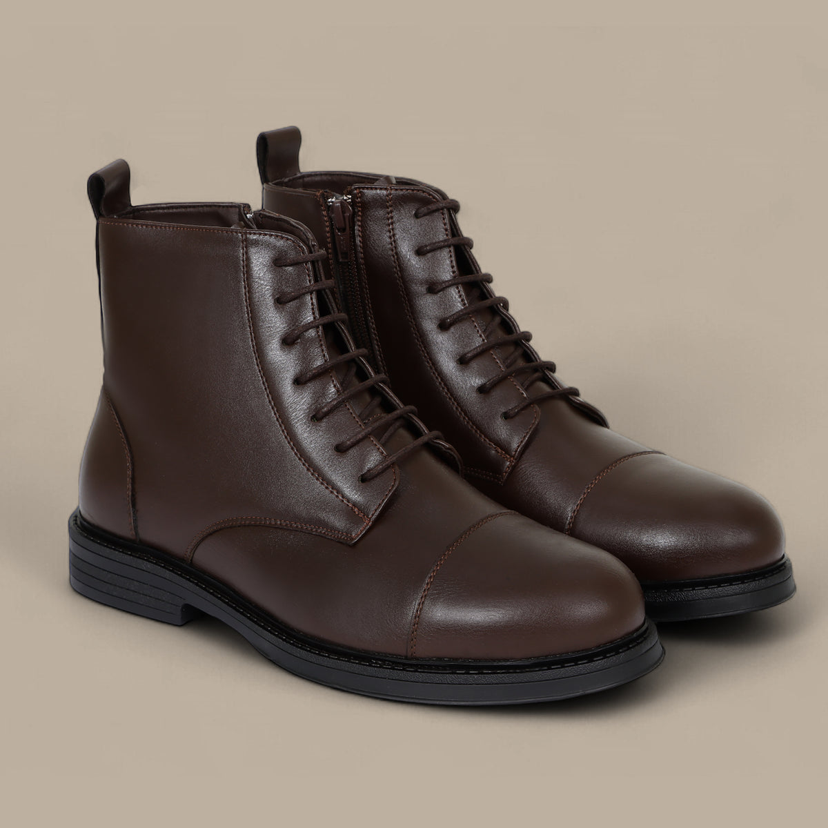 Lace-Up Ankle Boot Oxford Brown