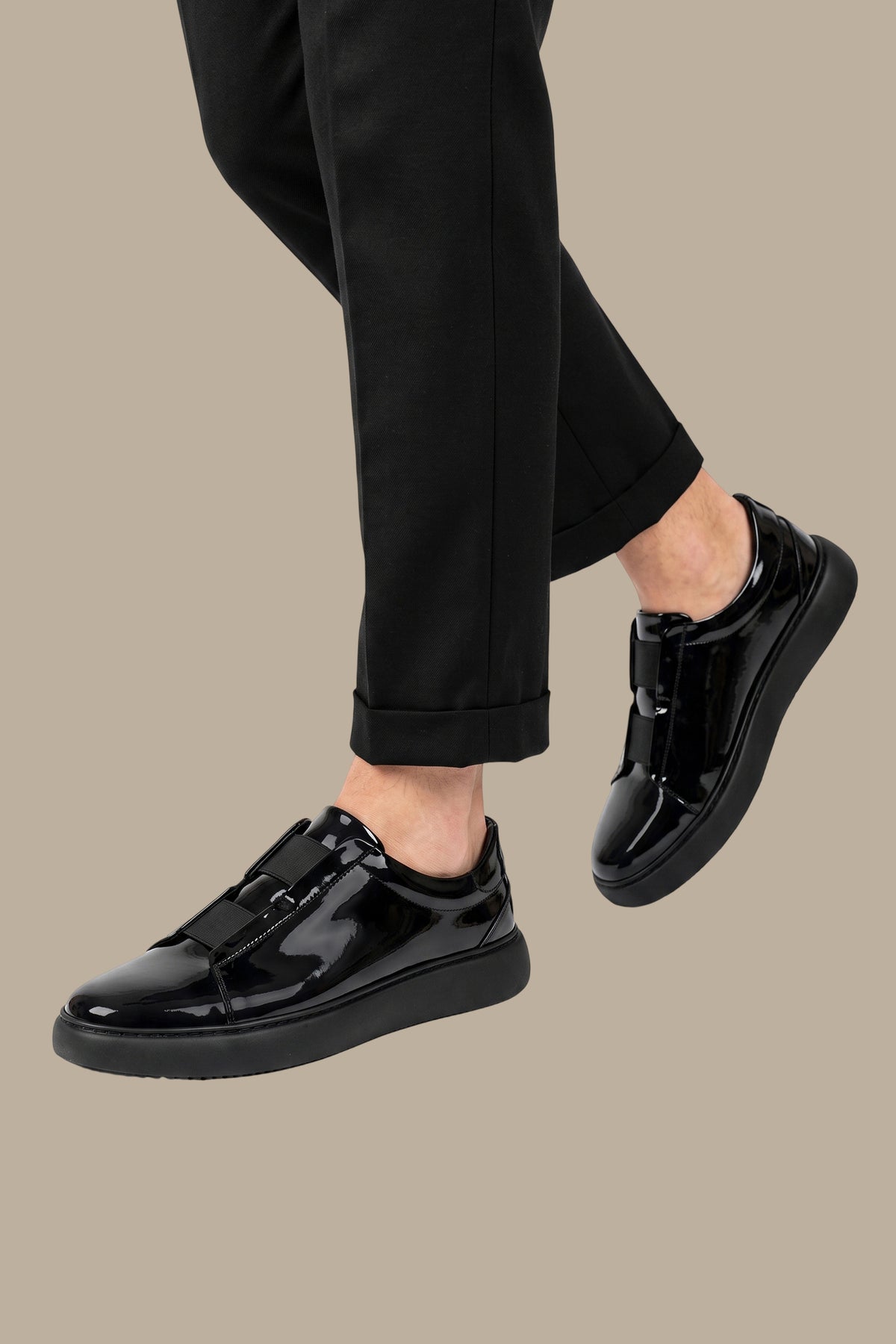 Shiny Double Lace Trainers