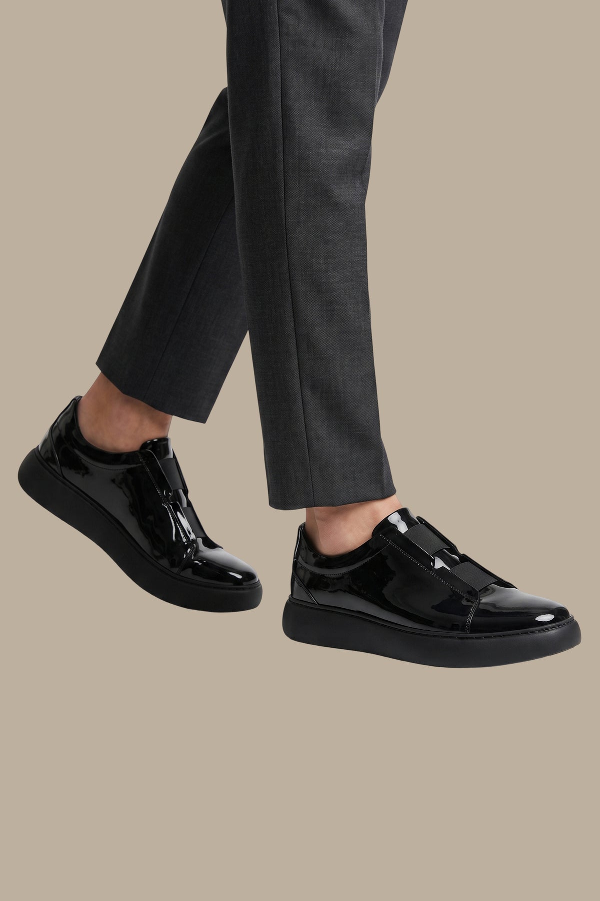 Shiny Double Lace Trainers