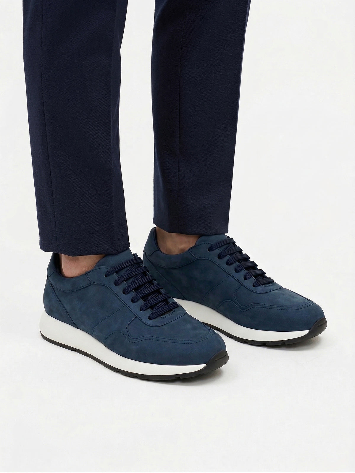 Navy Nubuck Low-Cut Trainer