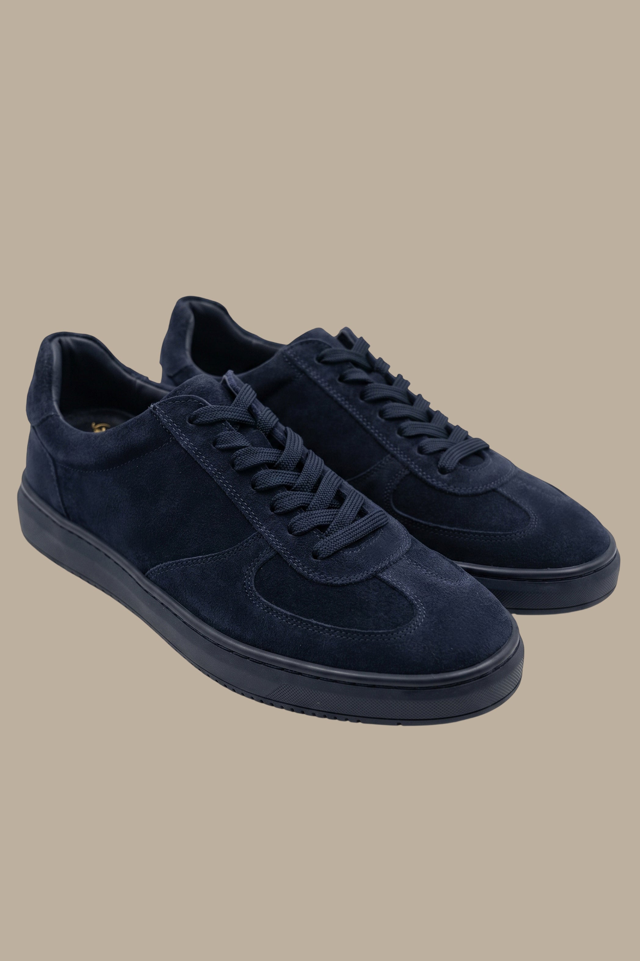 Navy Retro Suede Trainers