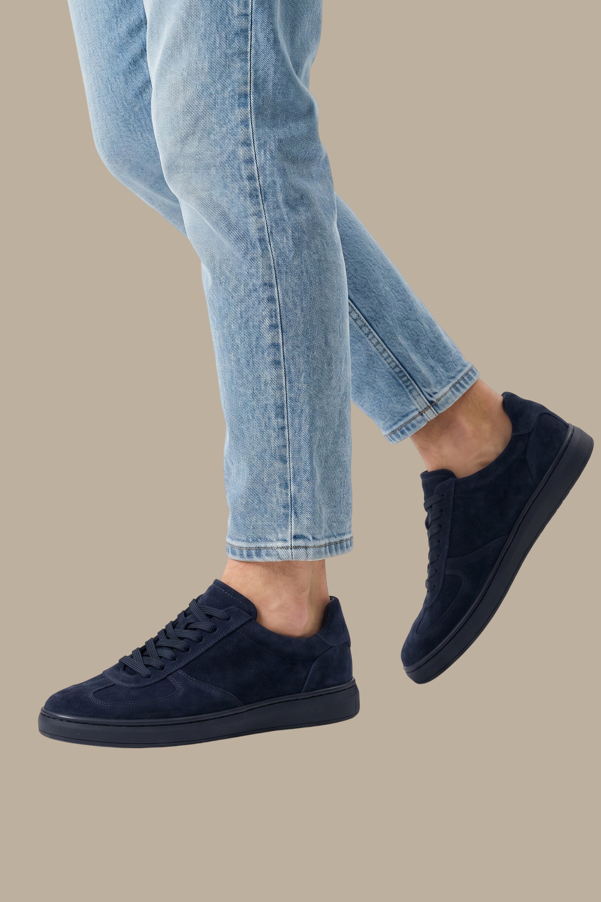 Navy Retro Suede Trainers