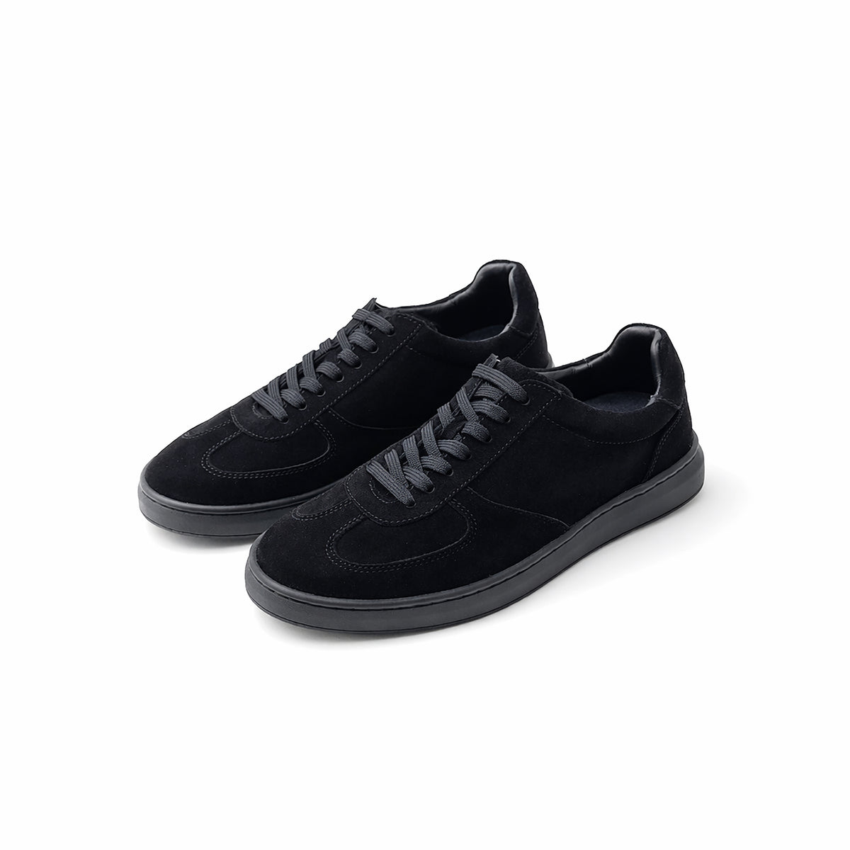 Black Retro Suede Trainer