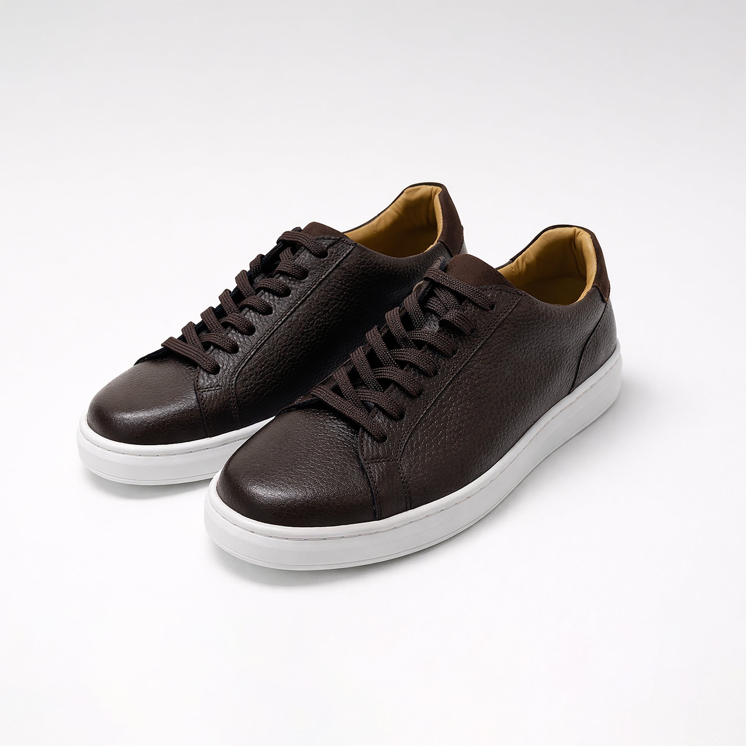 Brown Structured Leather Trainer