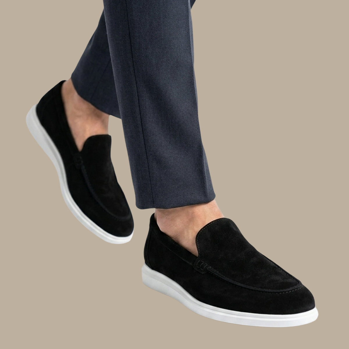 Black Suede Loafer Shoes