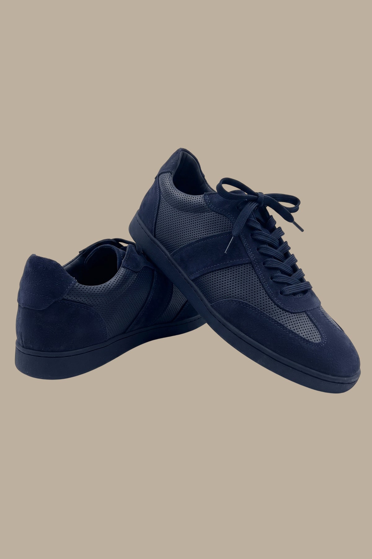 Urban Perforated Suede Sneakers Navy