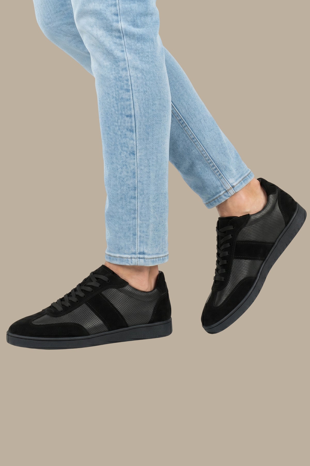 Urban Perforated Suede Sneakers Black