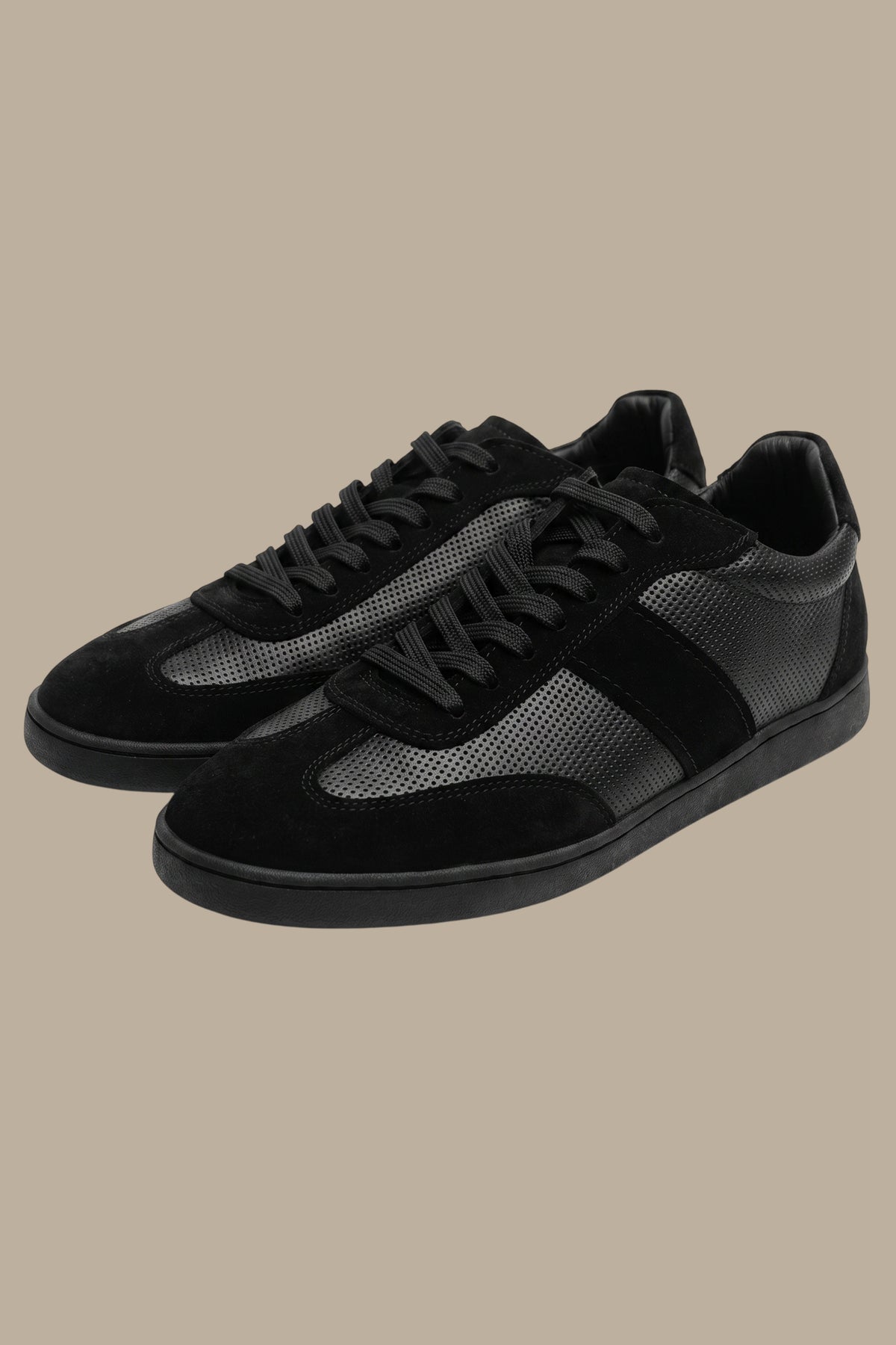Urban Perforated Suede Sneakers Black
