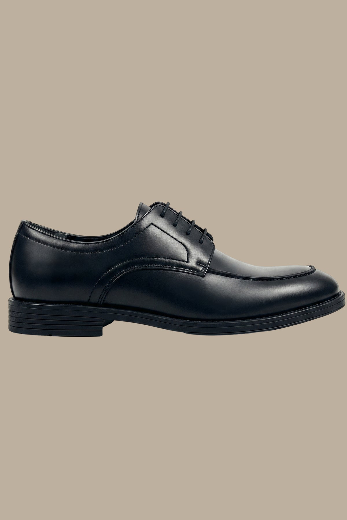 Black Plain Toe Derby Dress Shoes