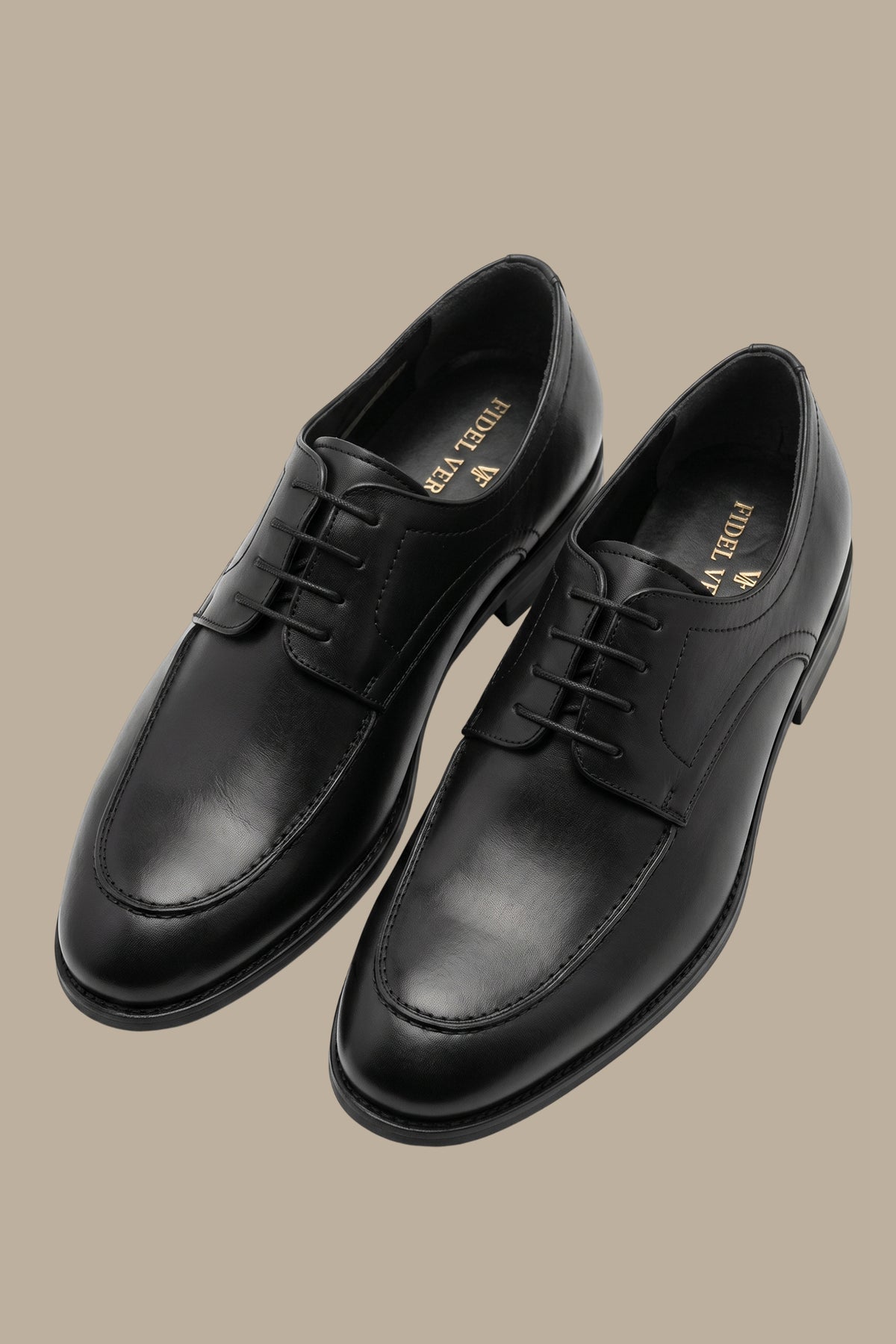 Black Plain Toe Derby Dress Shoes