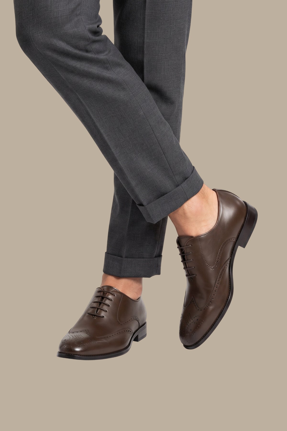 Classic Leather Wingtip Oxford Shoes