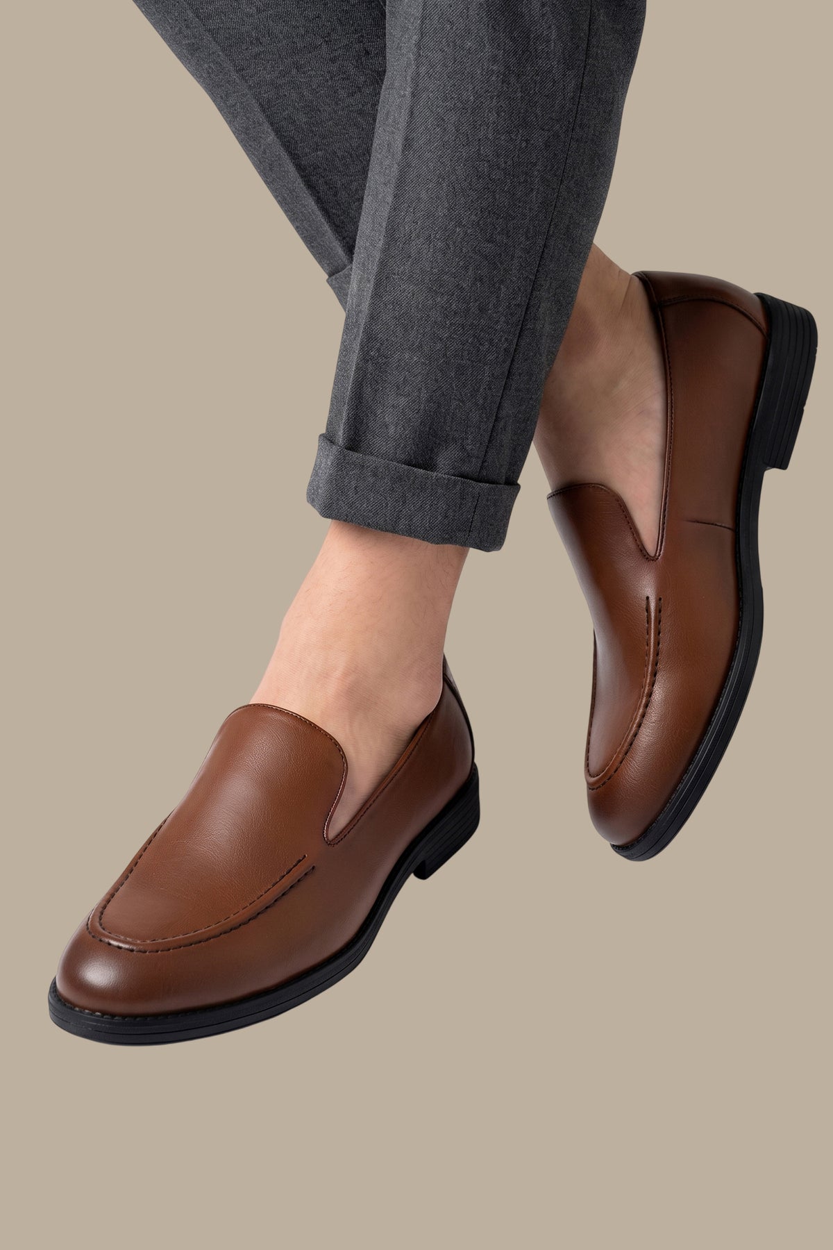 Leather Moc Toe Penny Loafer