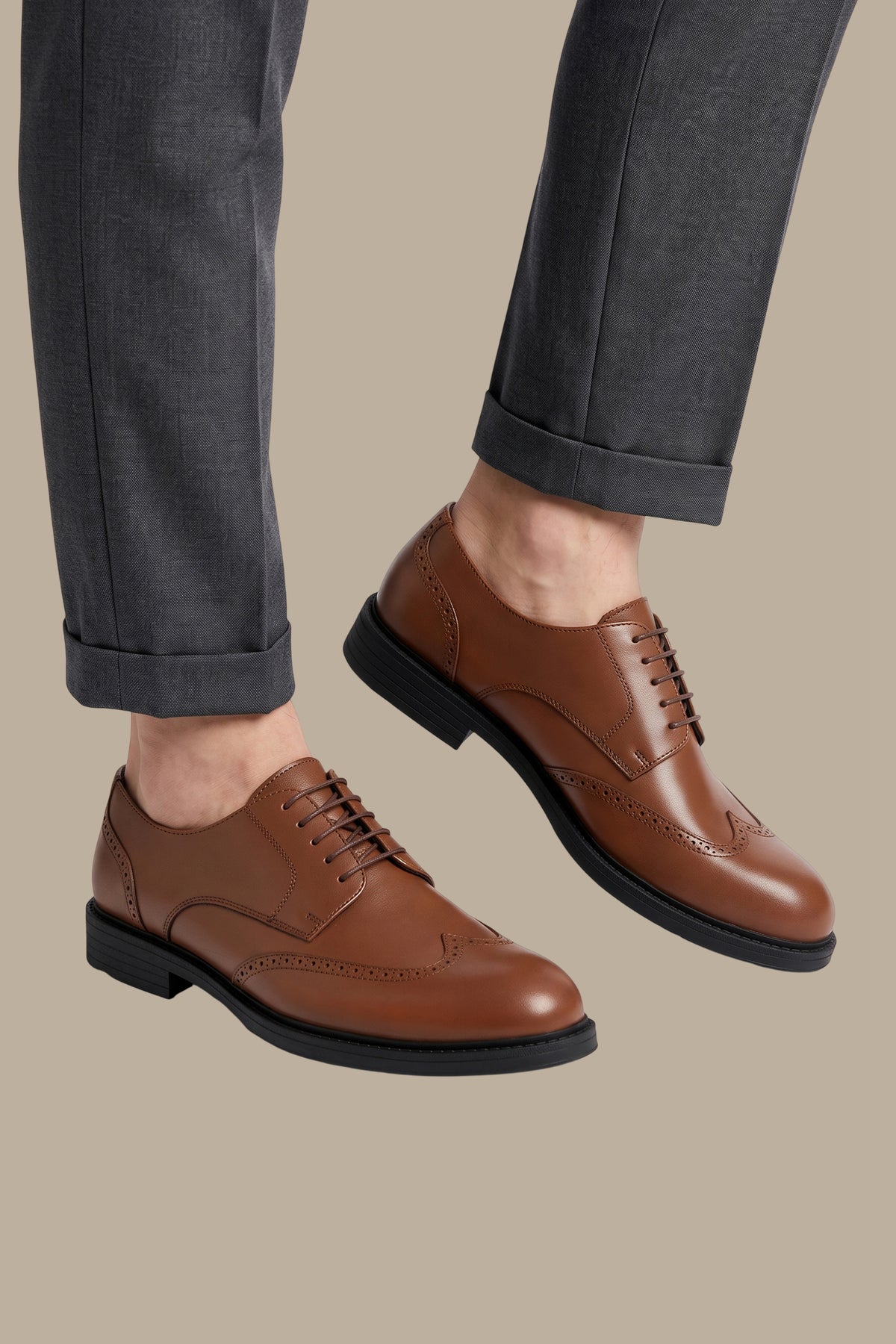 Smart English Real Leather Wingtip Shoes