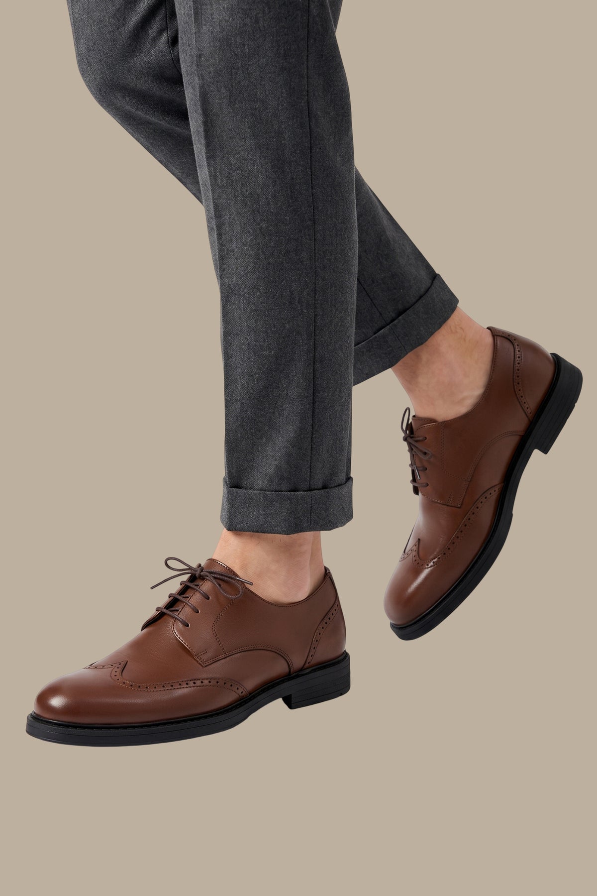 Smart English Real Leather Wingtip Shoes