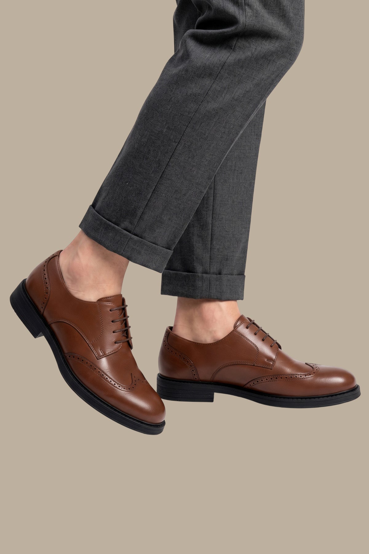 Smart English Real Leather Wingtip Shoes