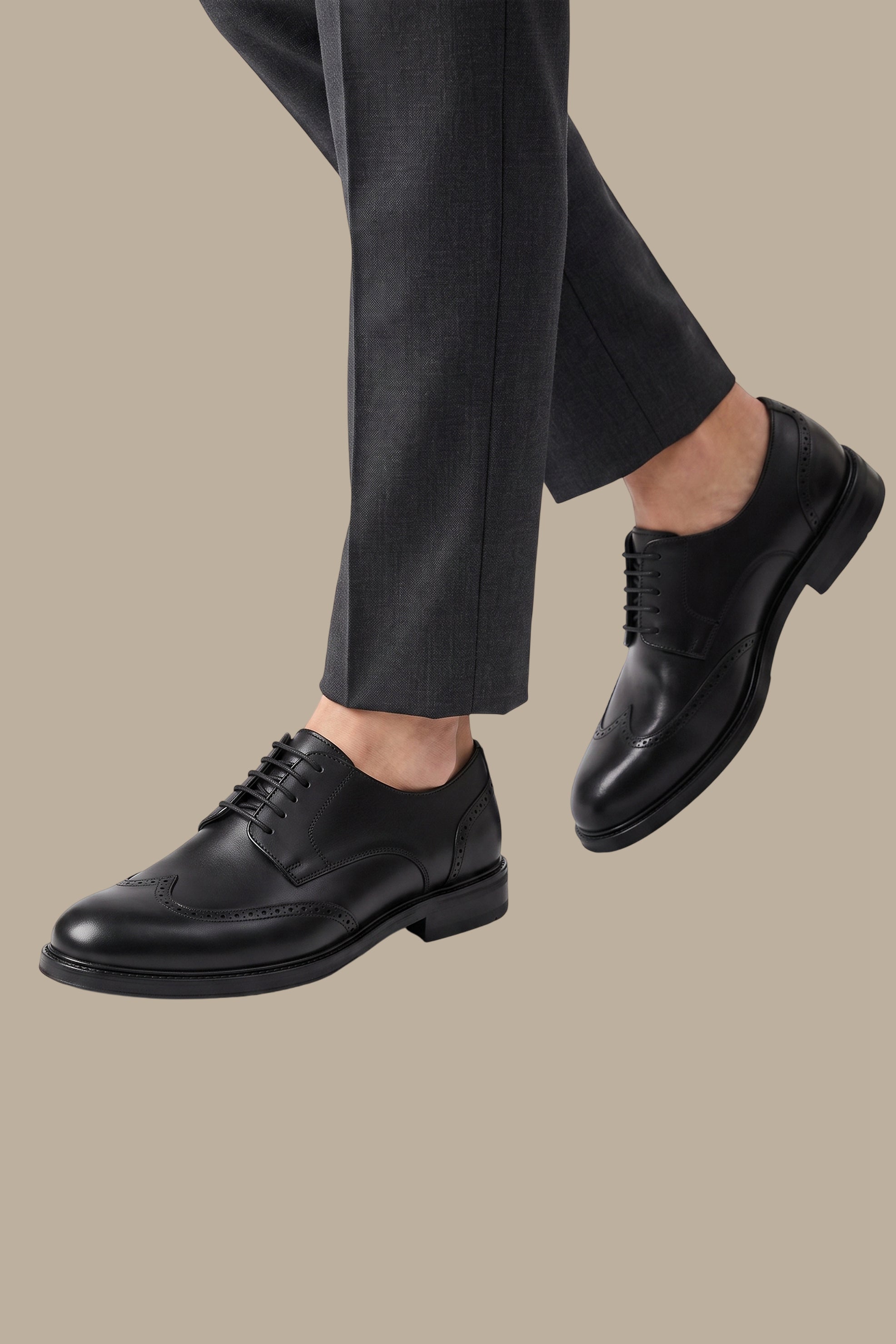 Smart English Real Leather Wingtip Shoes