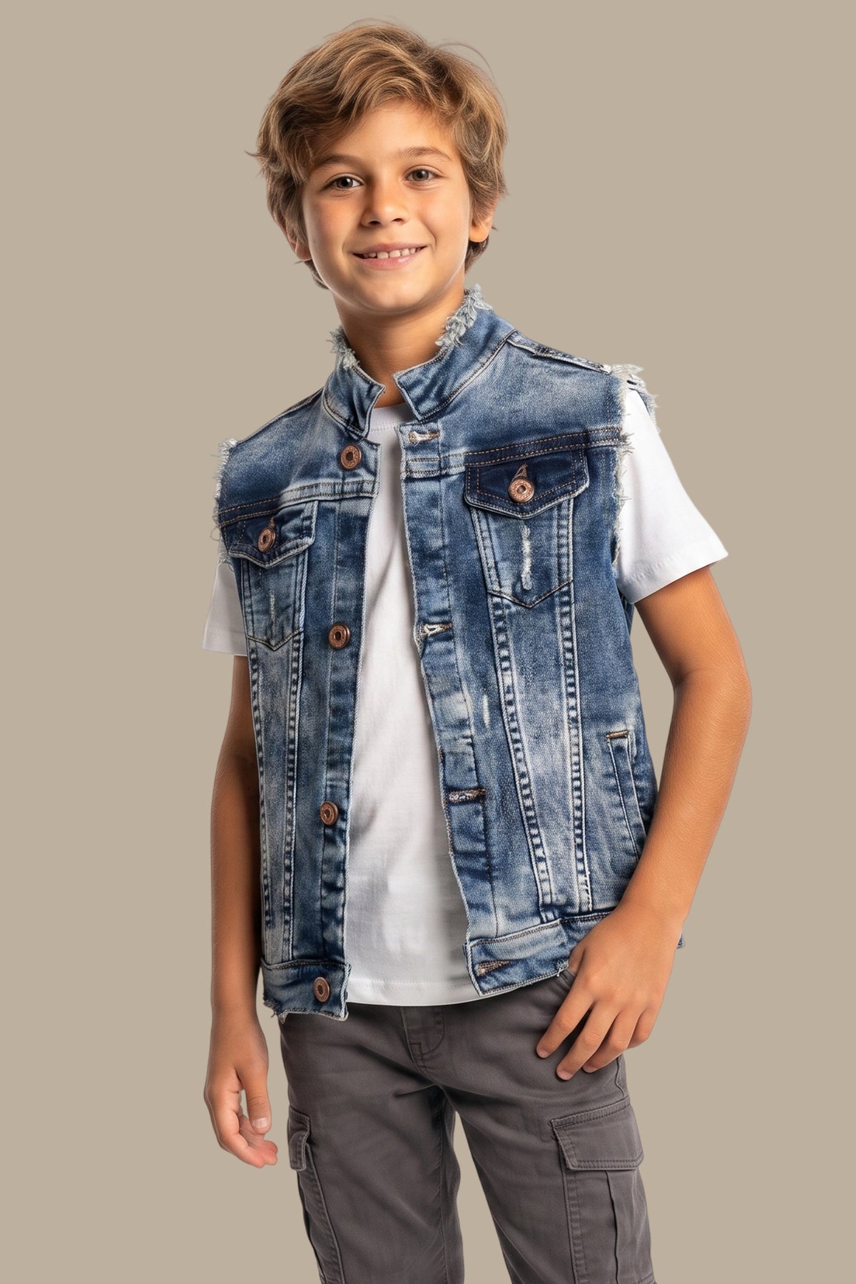 Kids Ripped Denim Vest