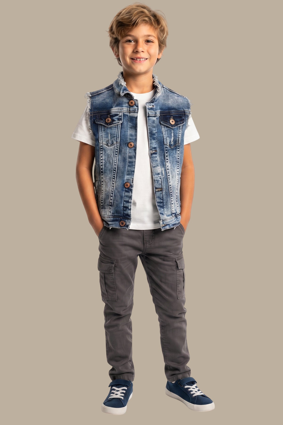 Kids Ripped Denim Vest