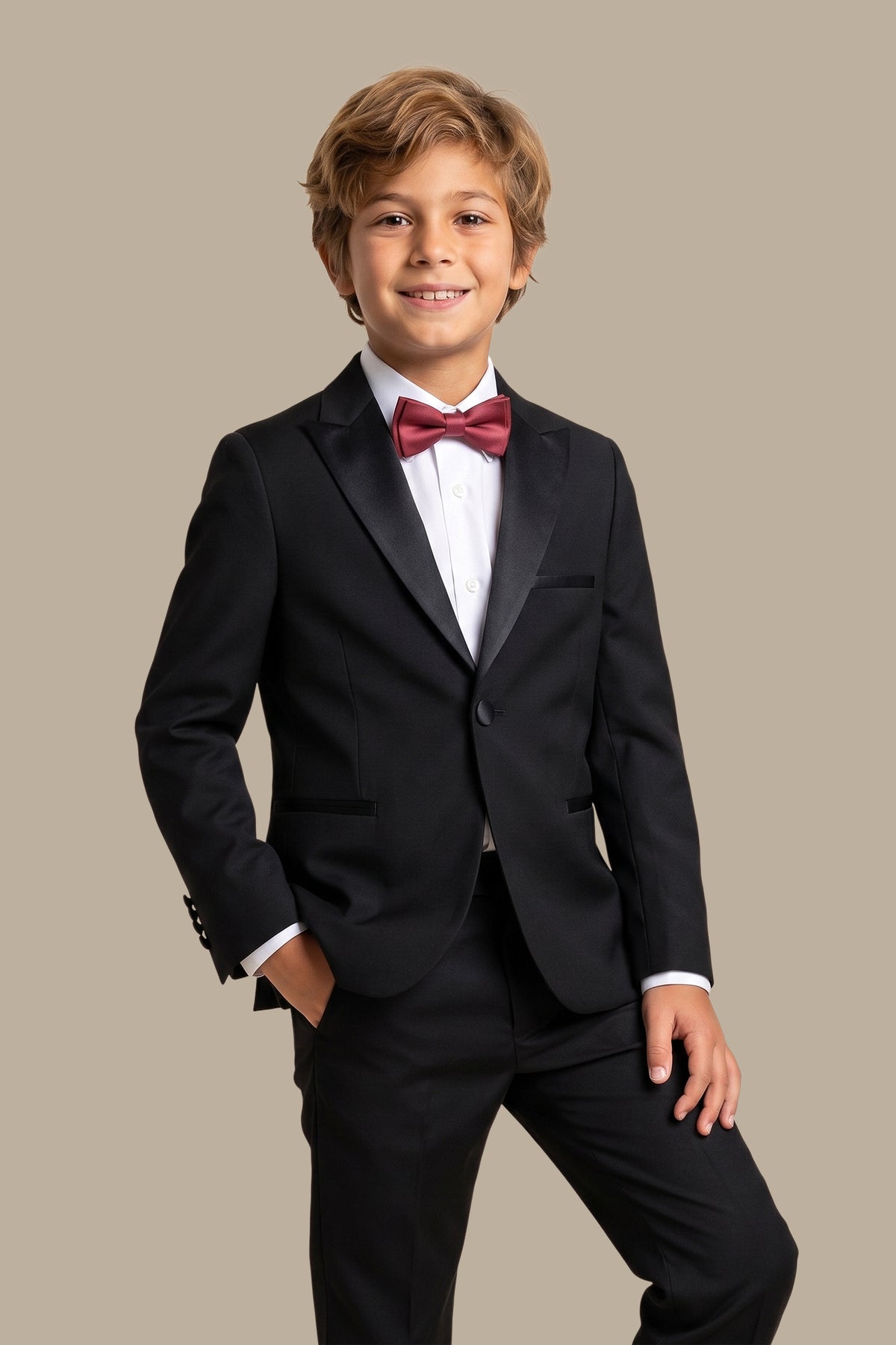 Tuxedo Kids Plain Peak Black