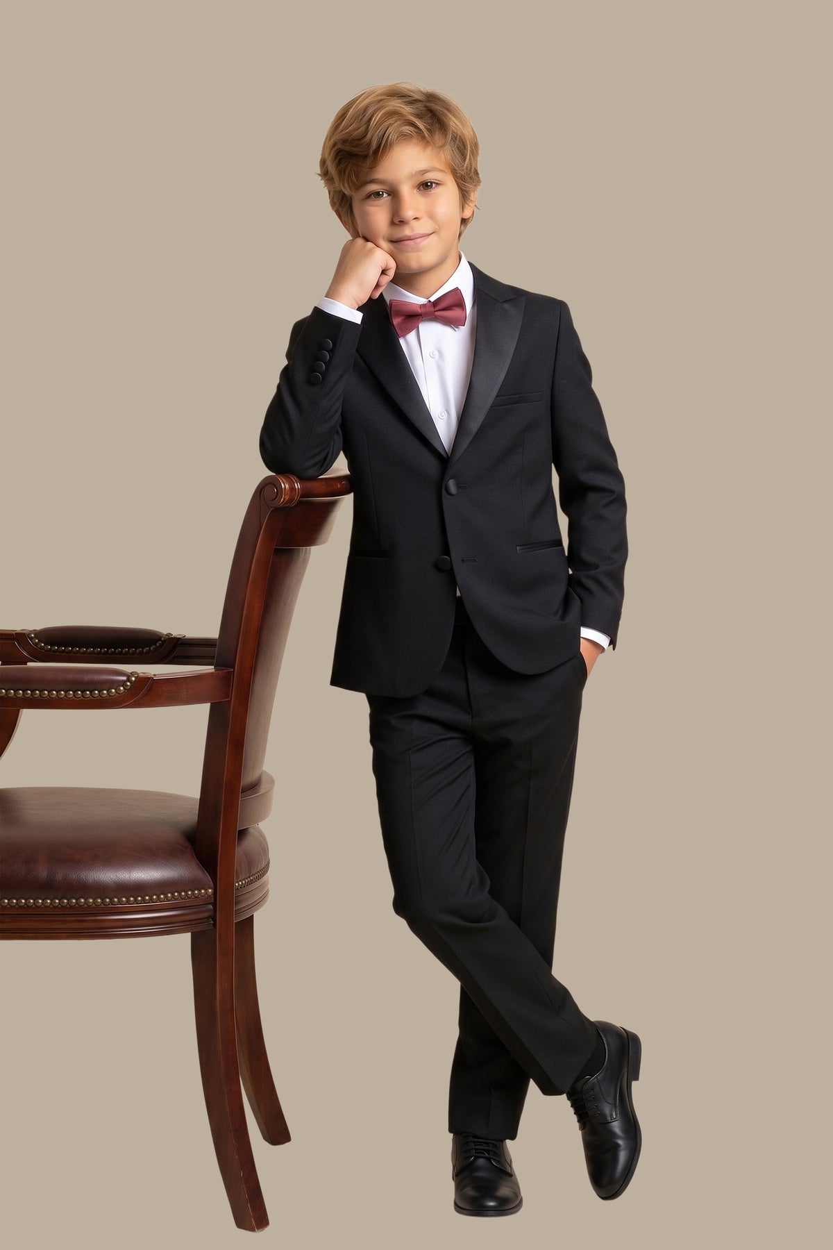 Tuxedo Kids Plain Peak Black