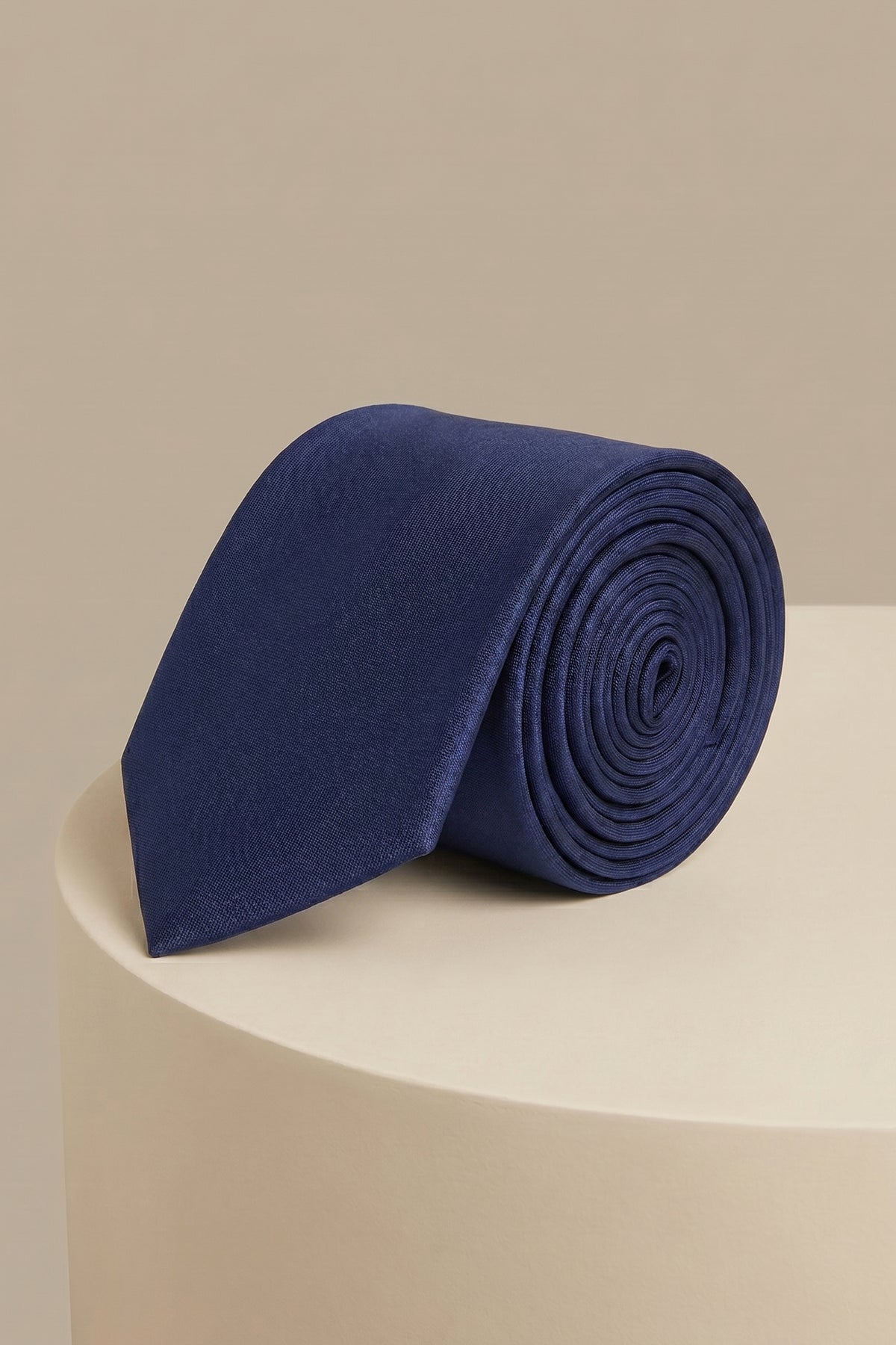 Satin Plain Navy Tie