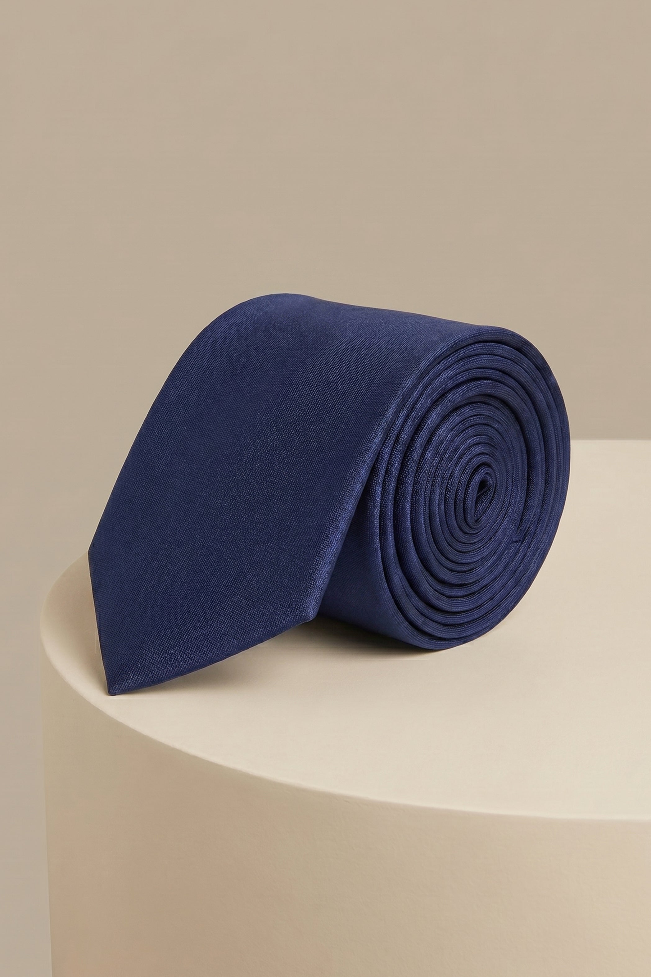 Satin Plain Navy Tie