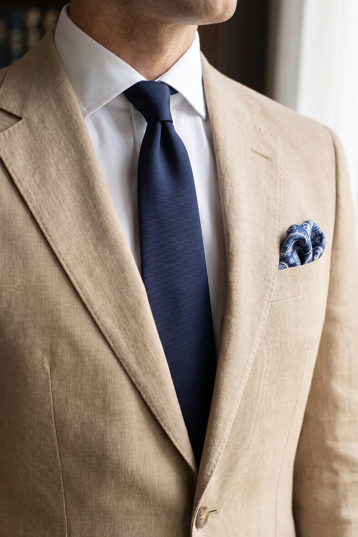 Satin Plain Navy Tie