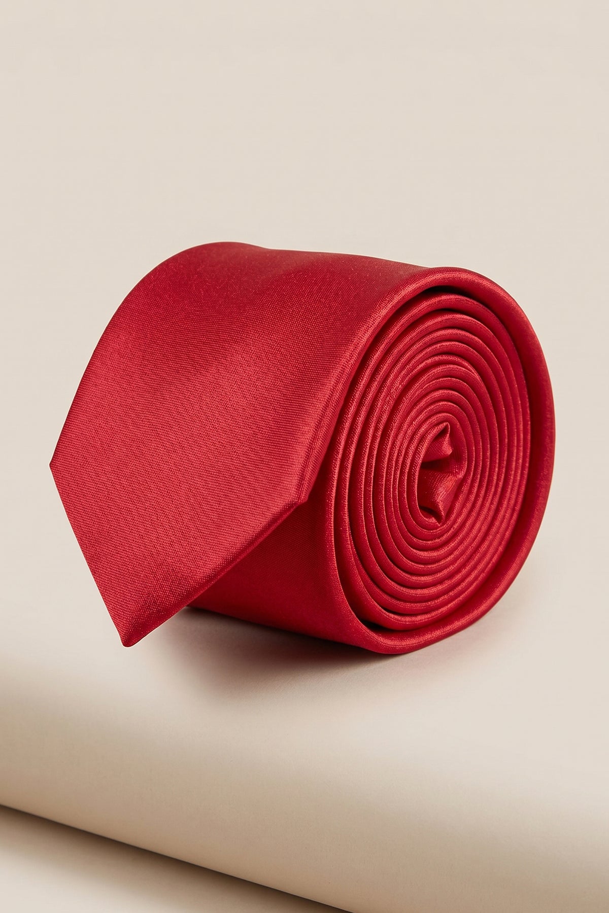 Satin Plain Red Tie