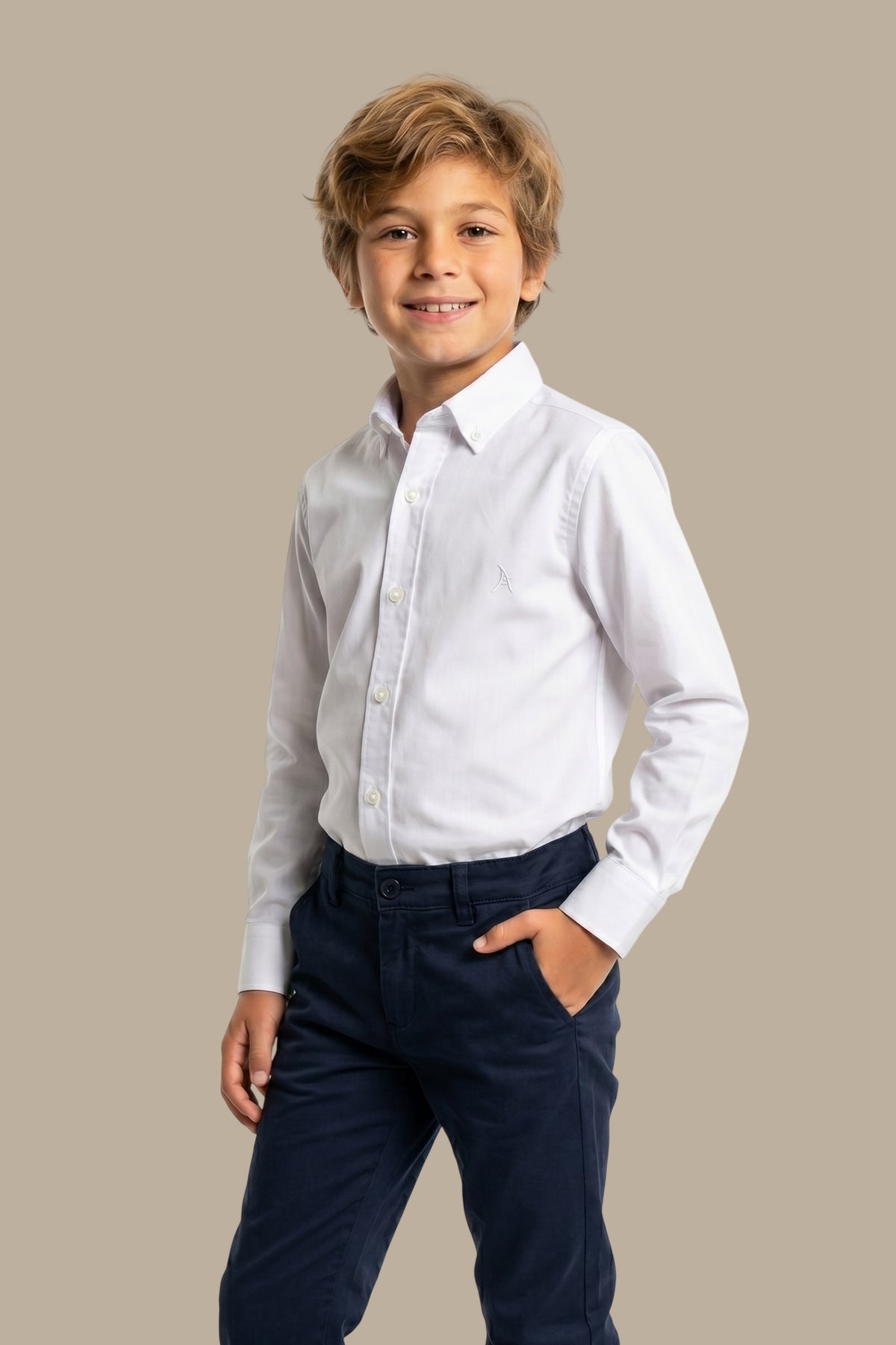 Kids Classic Plain Shirt White