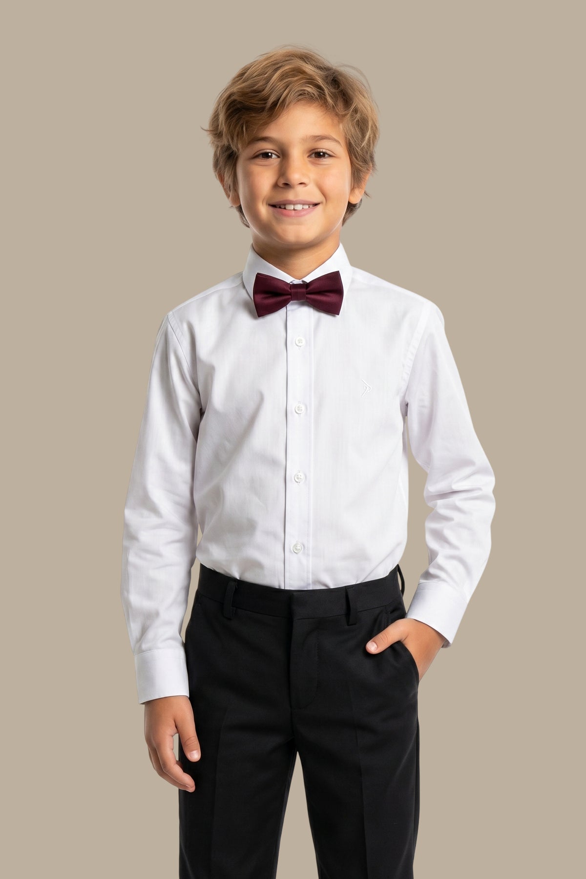 Kids Tuxedo Shirt White