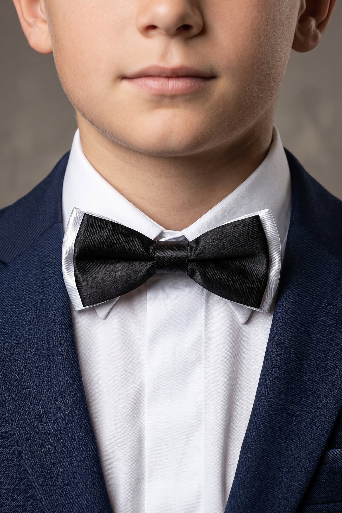 Kids Satin Bowtie in White