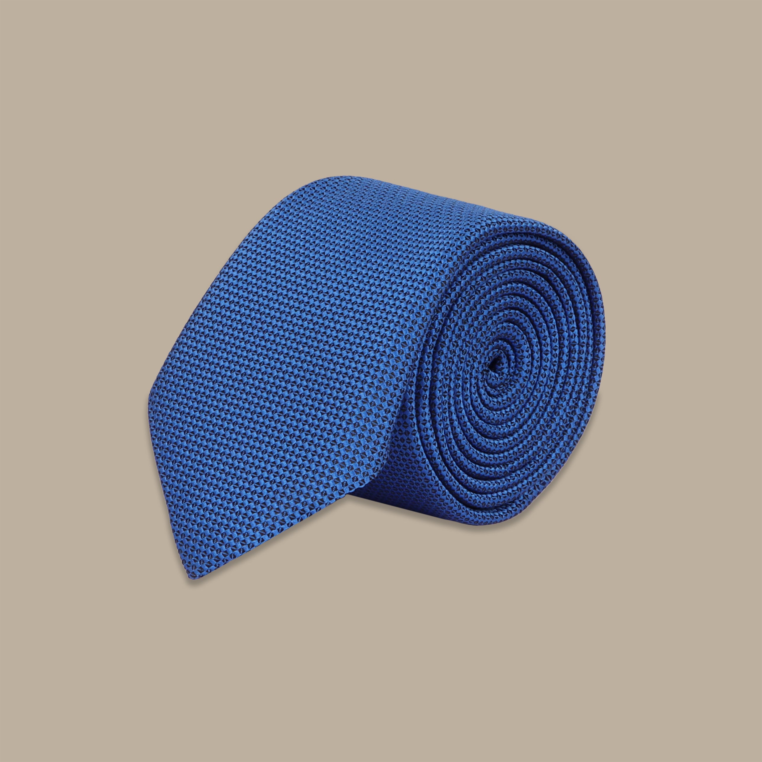 Structured Plain Blue Tie