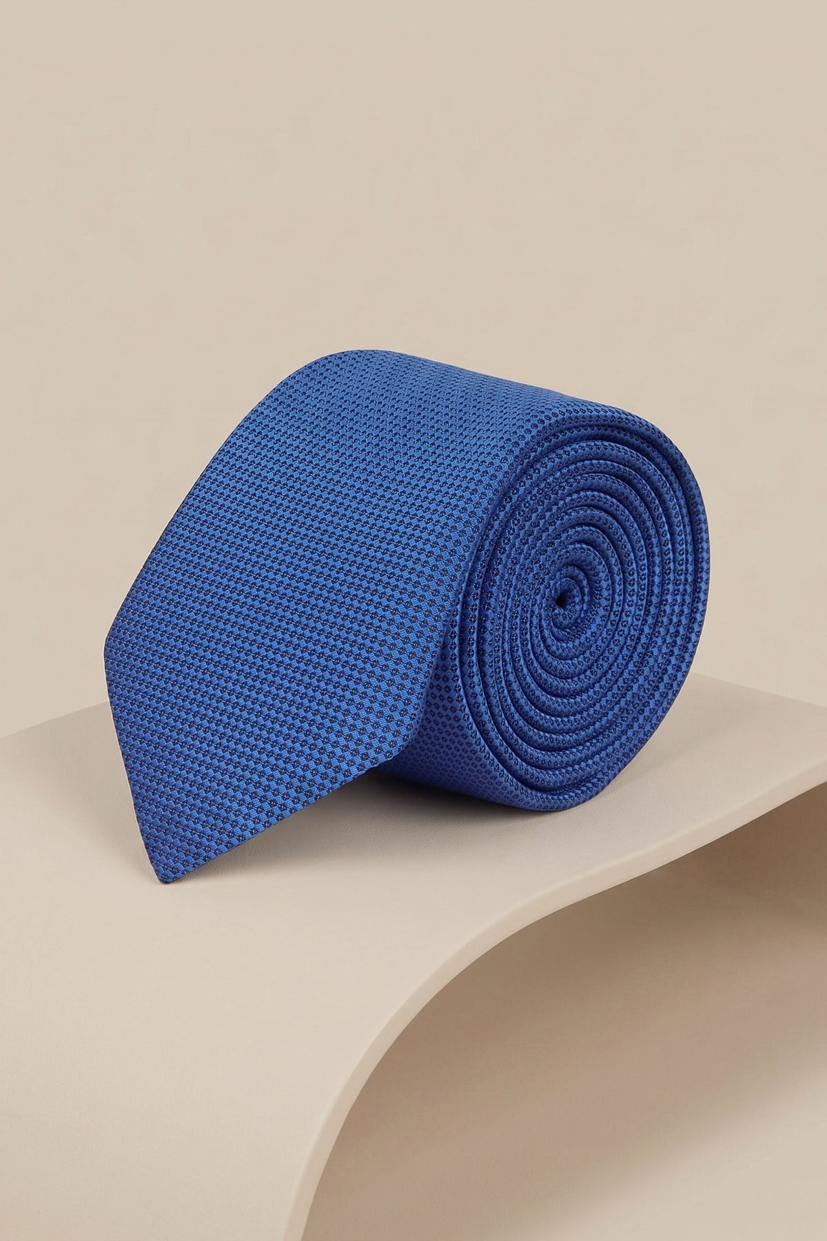 Structured Plain Blue Tie