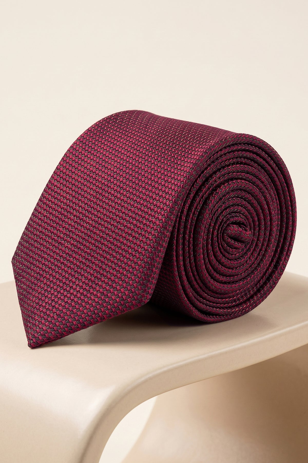 Kids Structured Plain Burgundy Tie