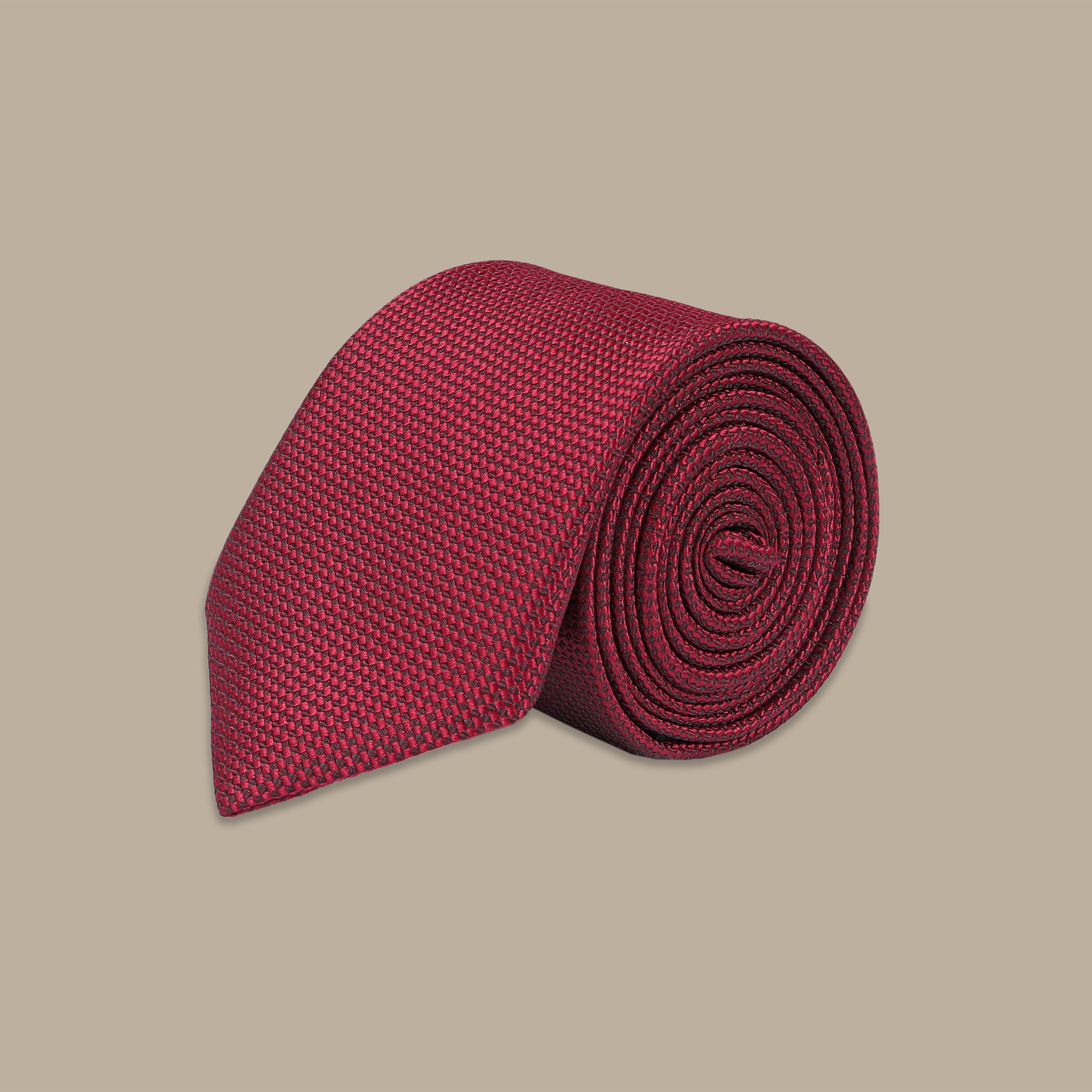 Kids Structured Plain Burgundy Tie