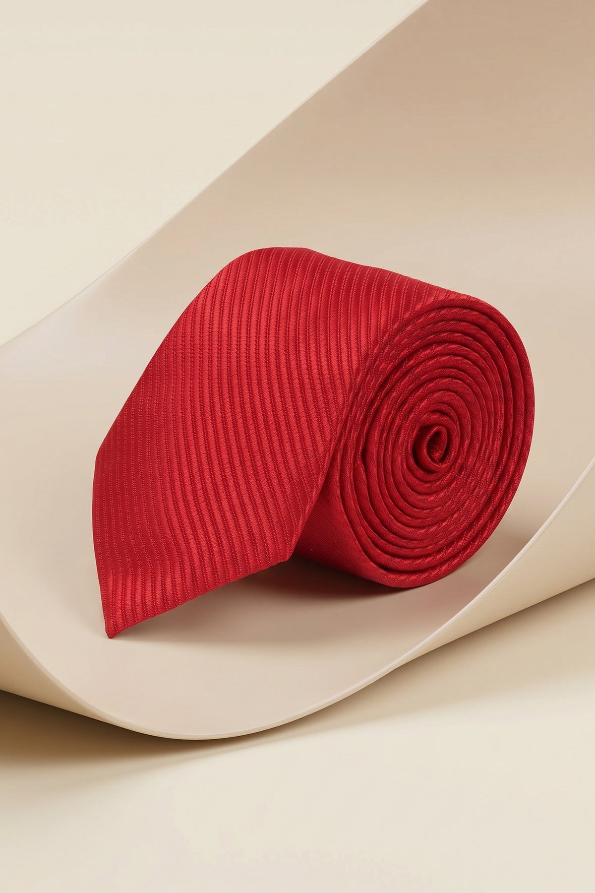 Twill Plain Red Tie