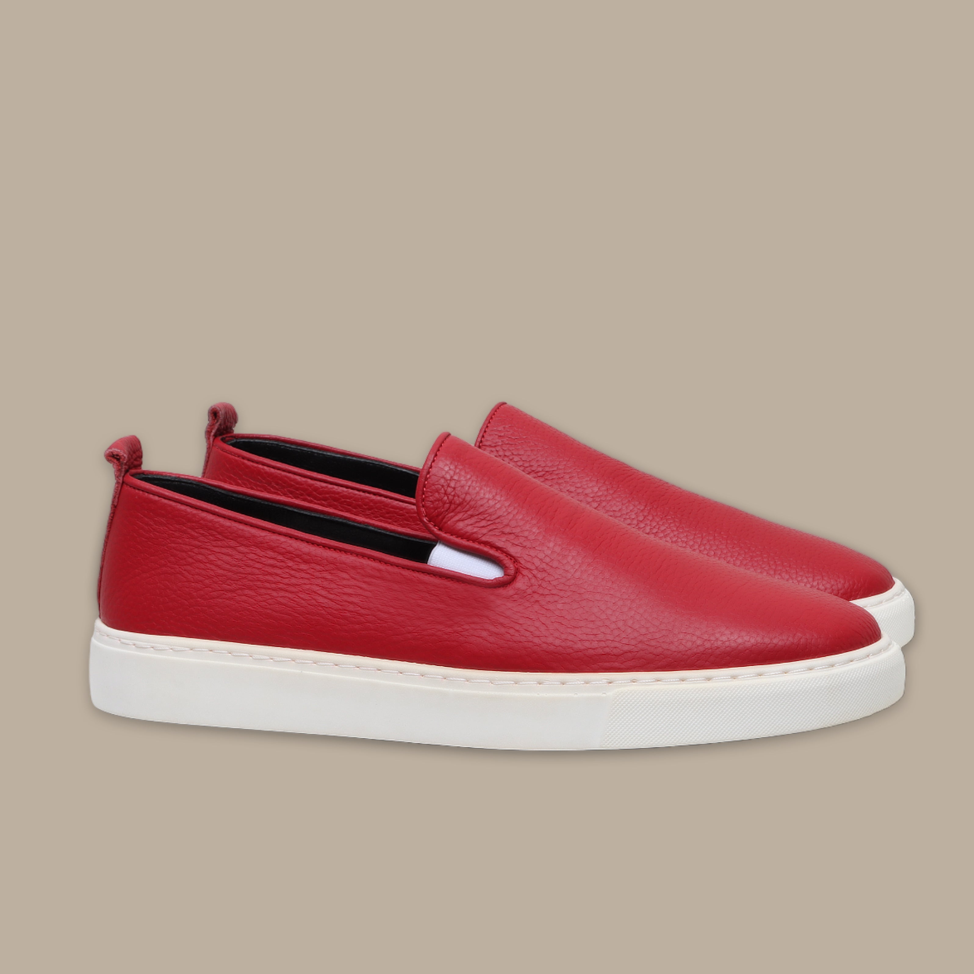 Red Casual Plain Sneakers