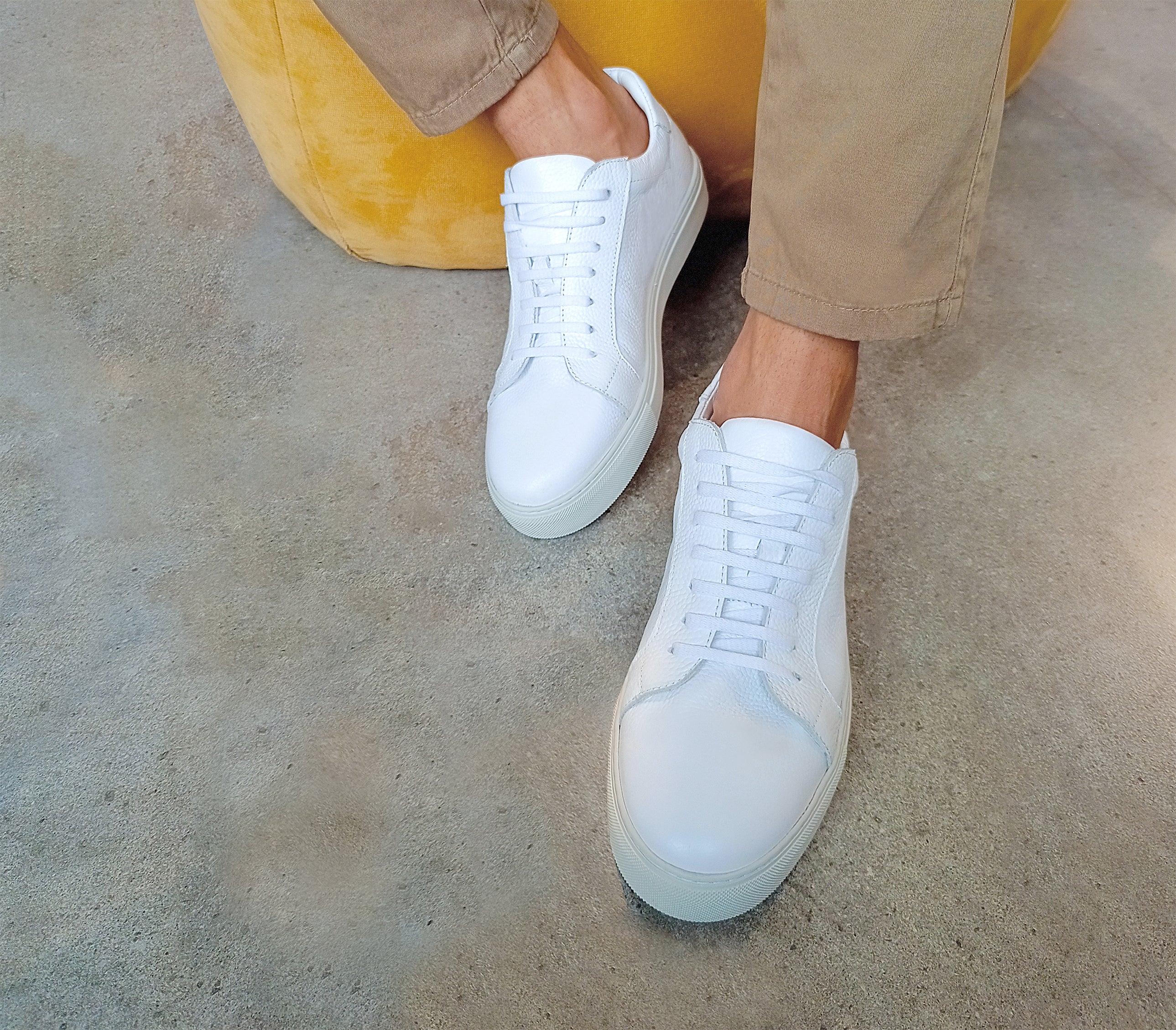 White Basic Structure Sneakers