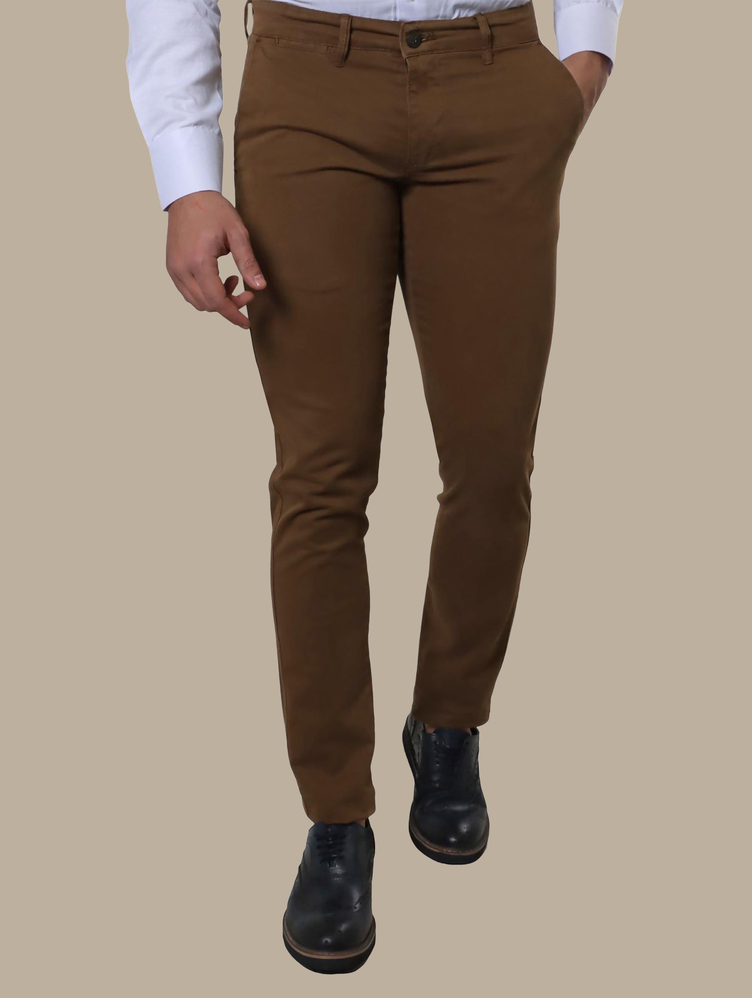 Espresso Elegance: Chino Slim Fit in Rich Brown