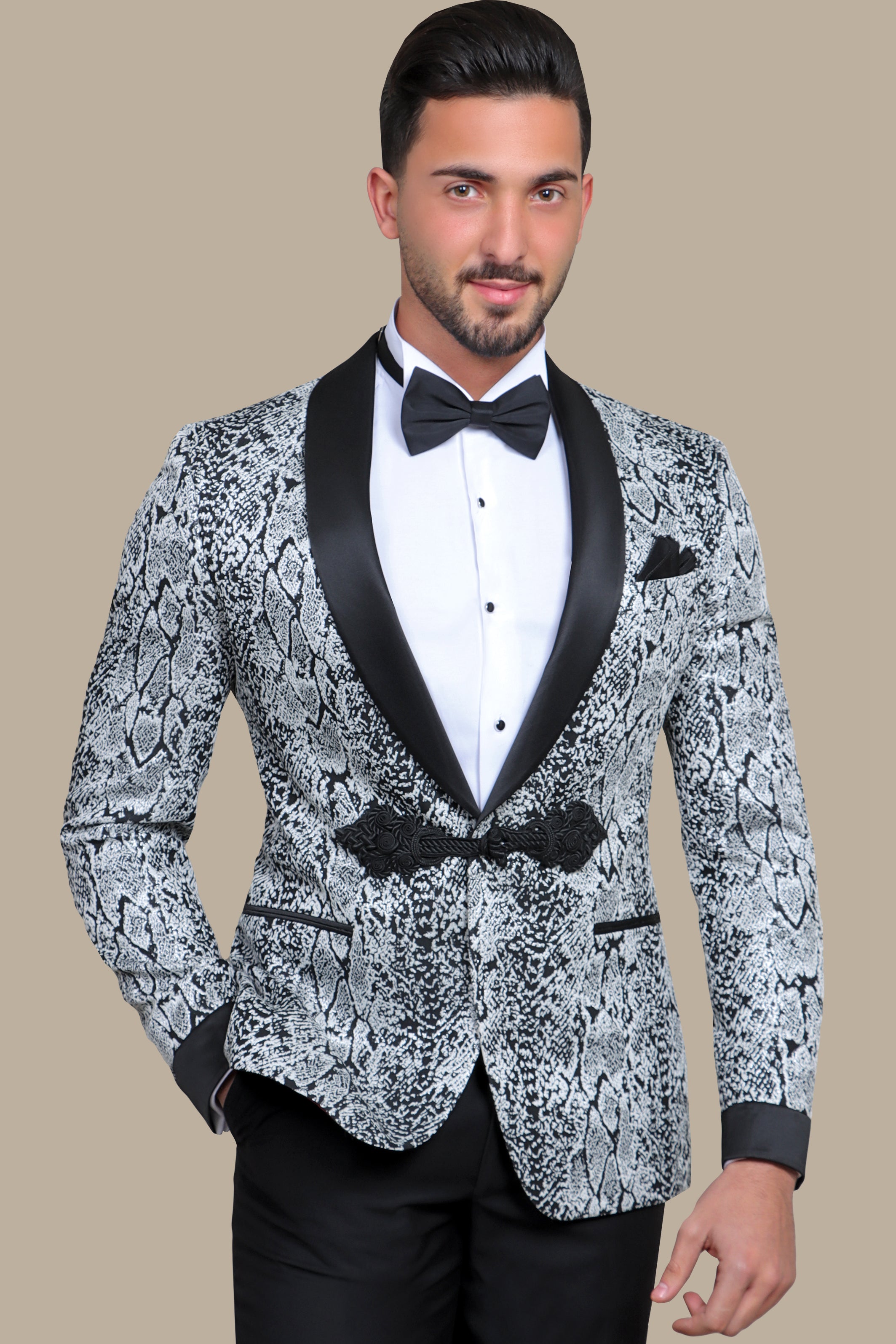 Exotic Opulence: Tuxedo Snake Print