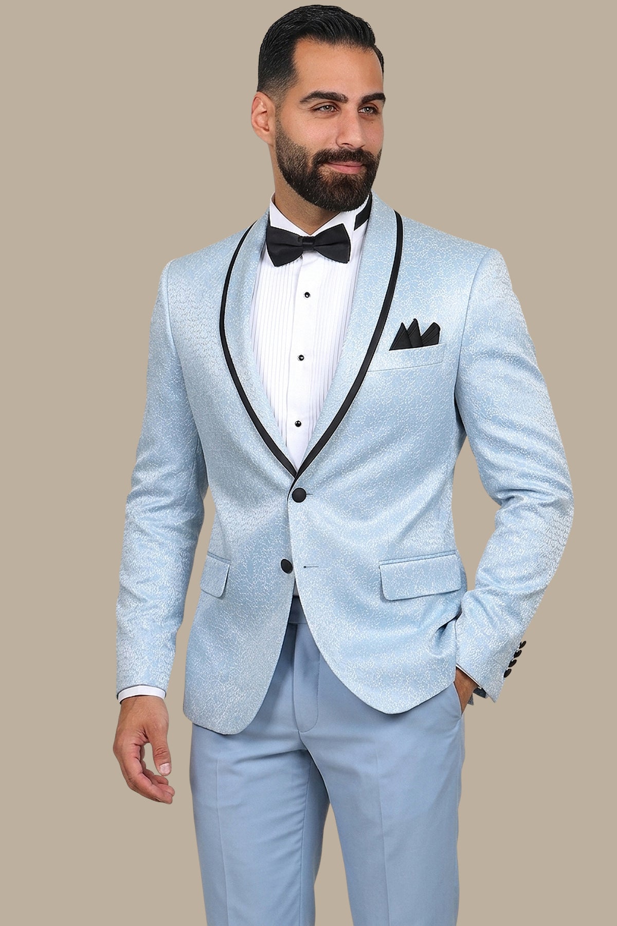 Sartorial Elegance: FV Special Collection Jacquard Piping Suit