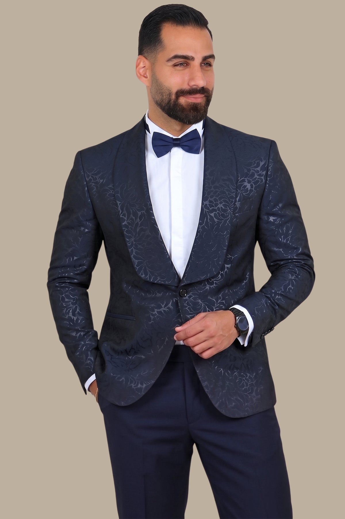 Floral Symphony: Tuxedo Flower Jacquard Collection