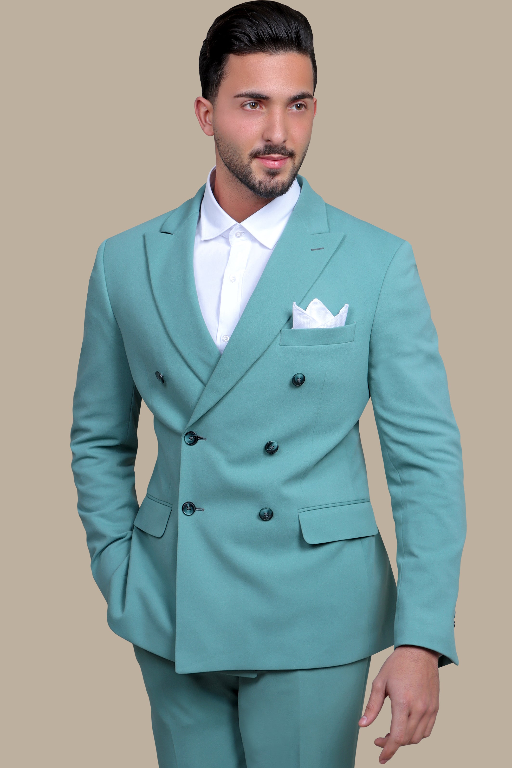 Frontier Elegance: FV Suit with Front-Facing Sleeves