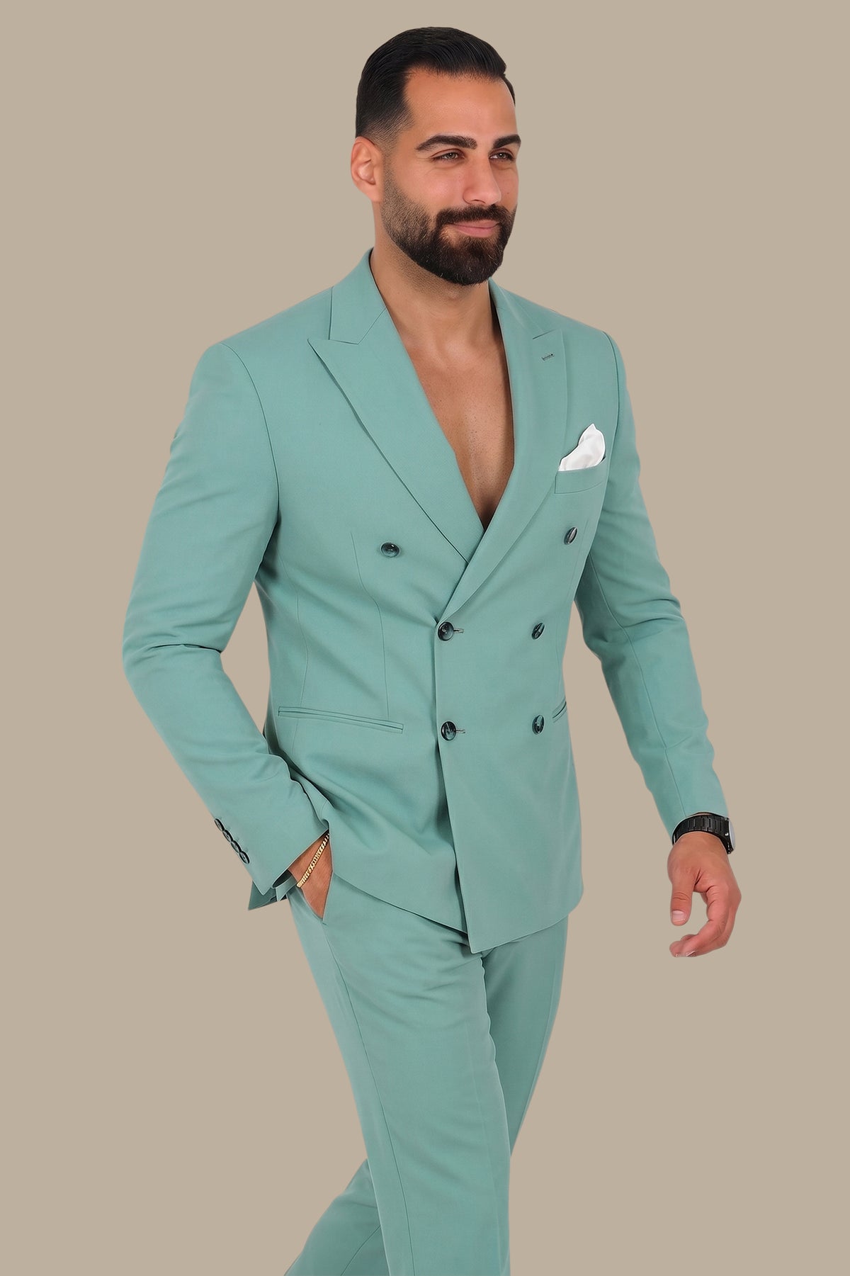 Frontier Elegance: FV Suit with Front-Facing Sleeves