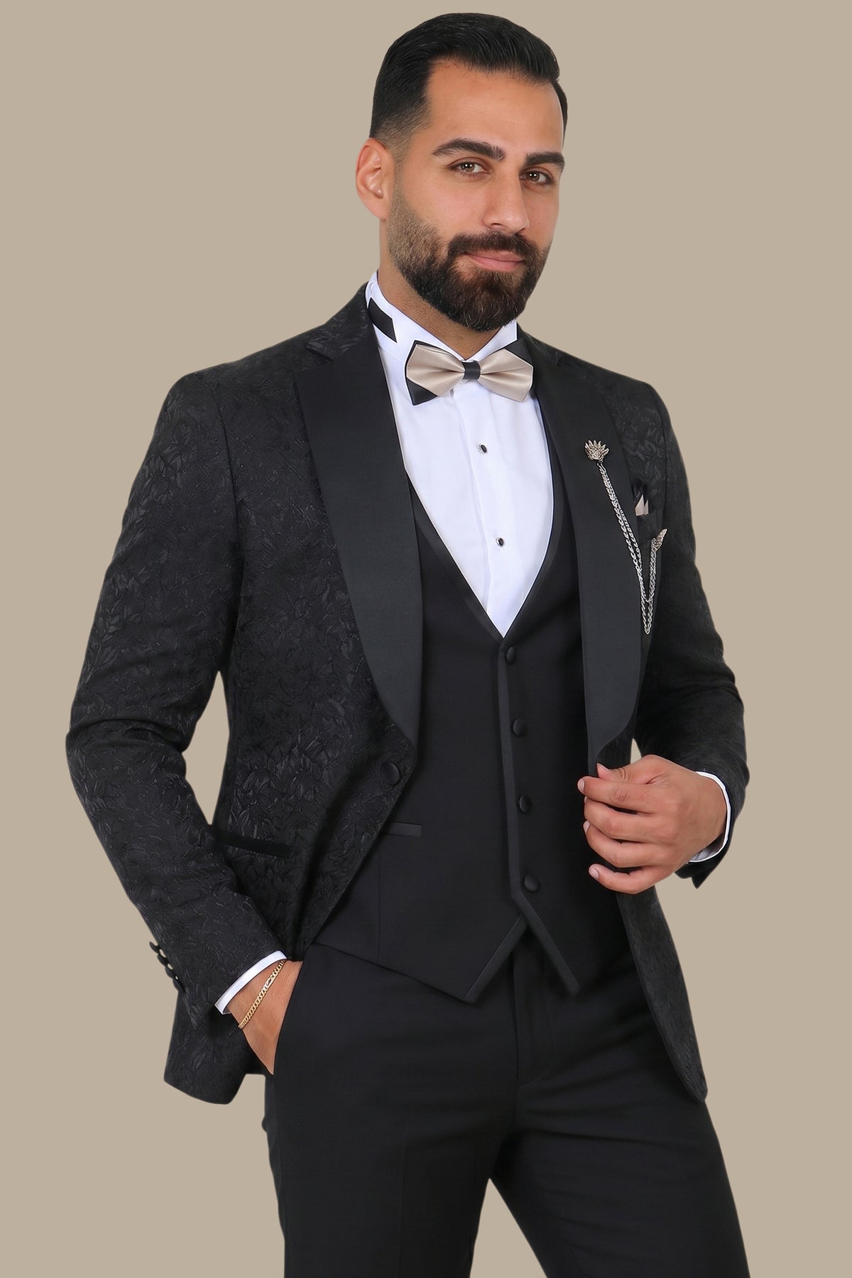 Tuxedo Special FV Jacquard 3 Pcs | Black