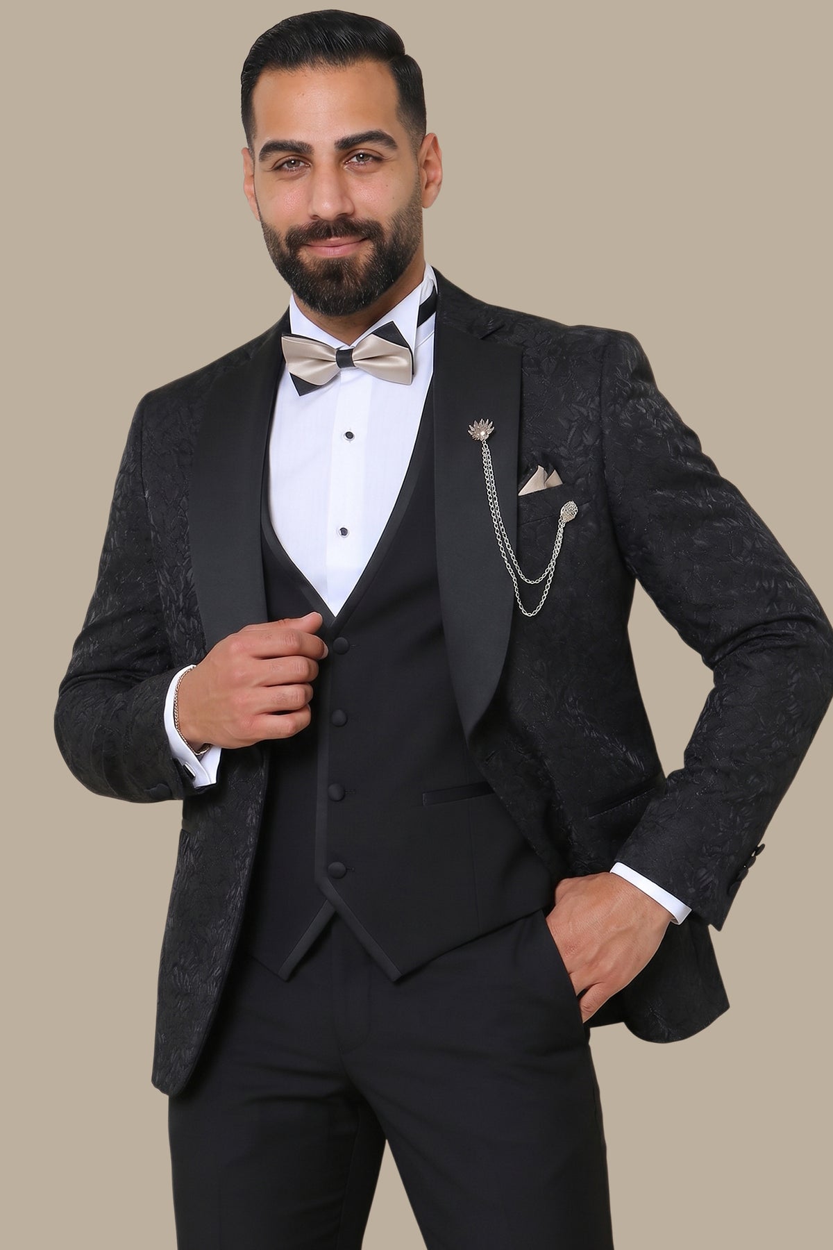 Tuxedo Special FV Jacquard 3 Pcs | Black