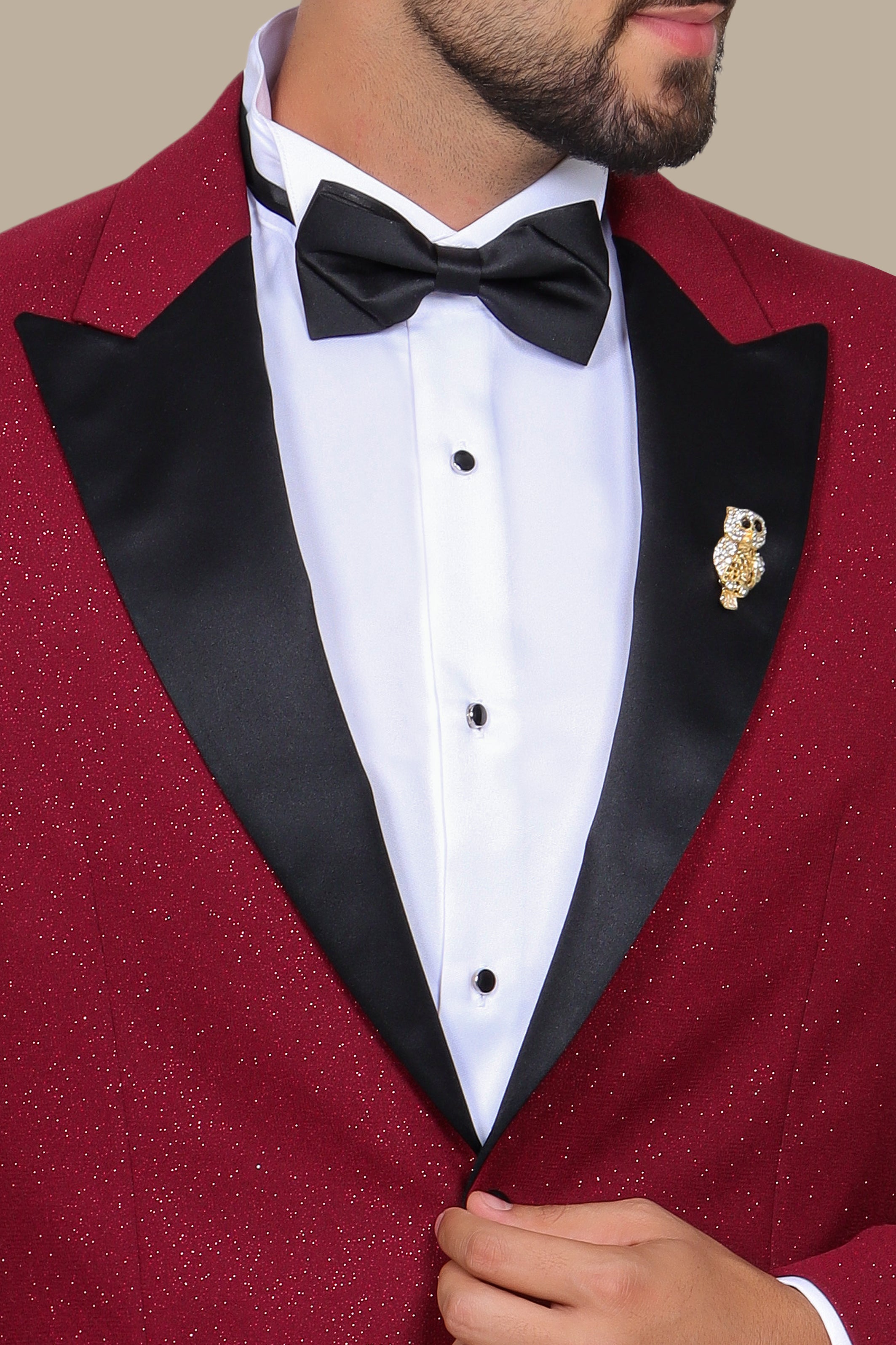 Burgundy Glittered Tuxedo – FV Special Collection